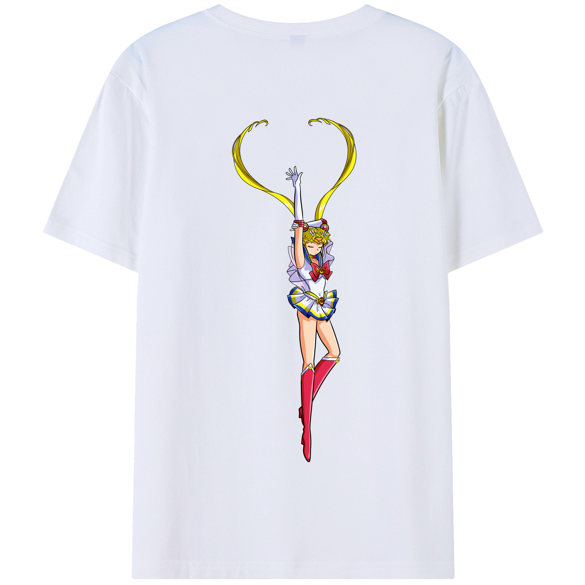 （画像用） 美少女戦士セーラームーン 月野 うさぎ つきの うさぎ Sailor Moon Tsukino Usagi 綿100％半袖Tシャツ（背面プリント）