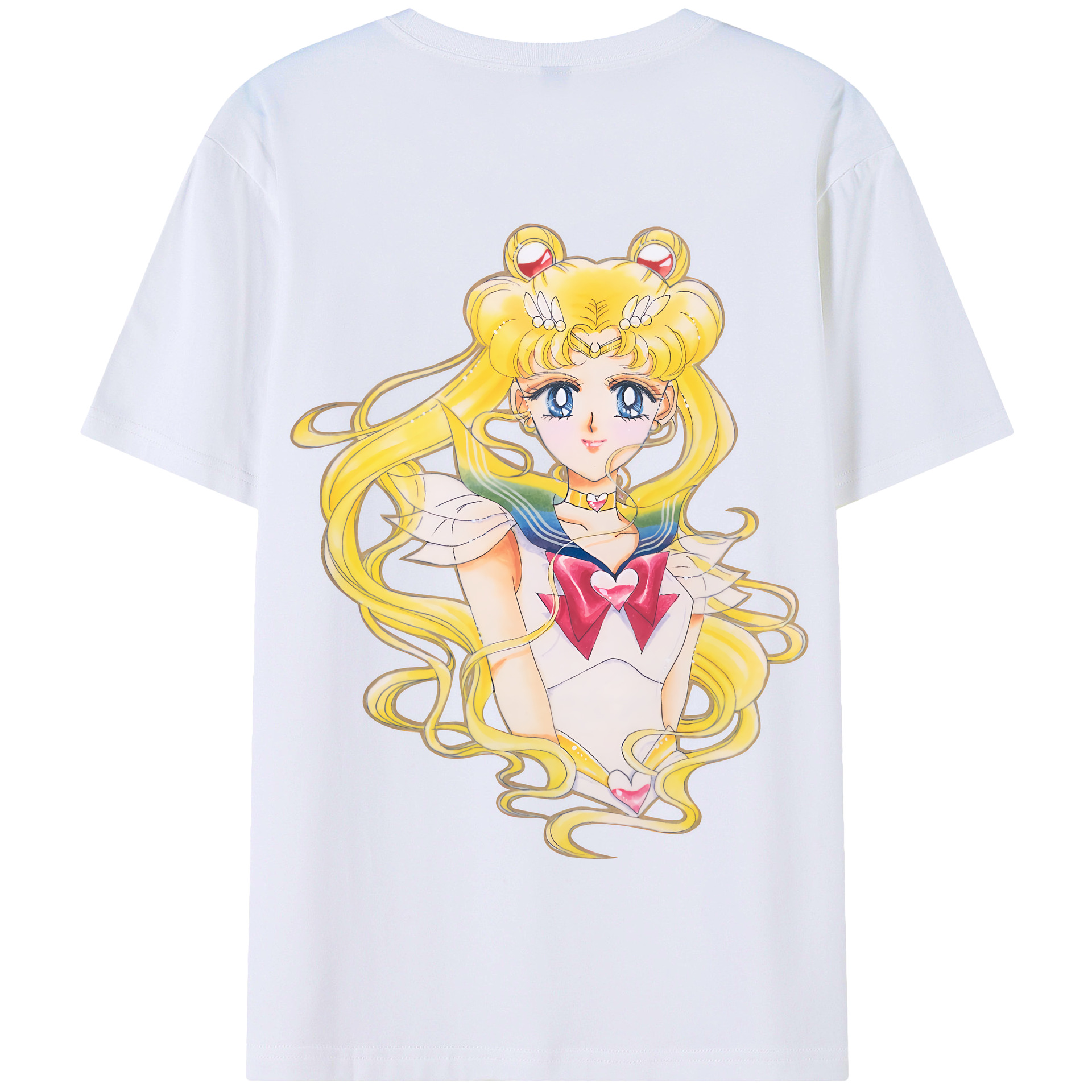 （画像用） 美少女戦士セーラームーン 月野 うさぎ つきの うさぎ Sailor Moon Tsukino Usagi 綿100％半袖Tシャツ（背面プリント）