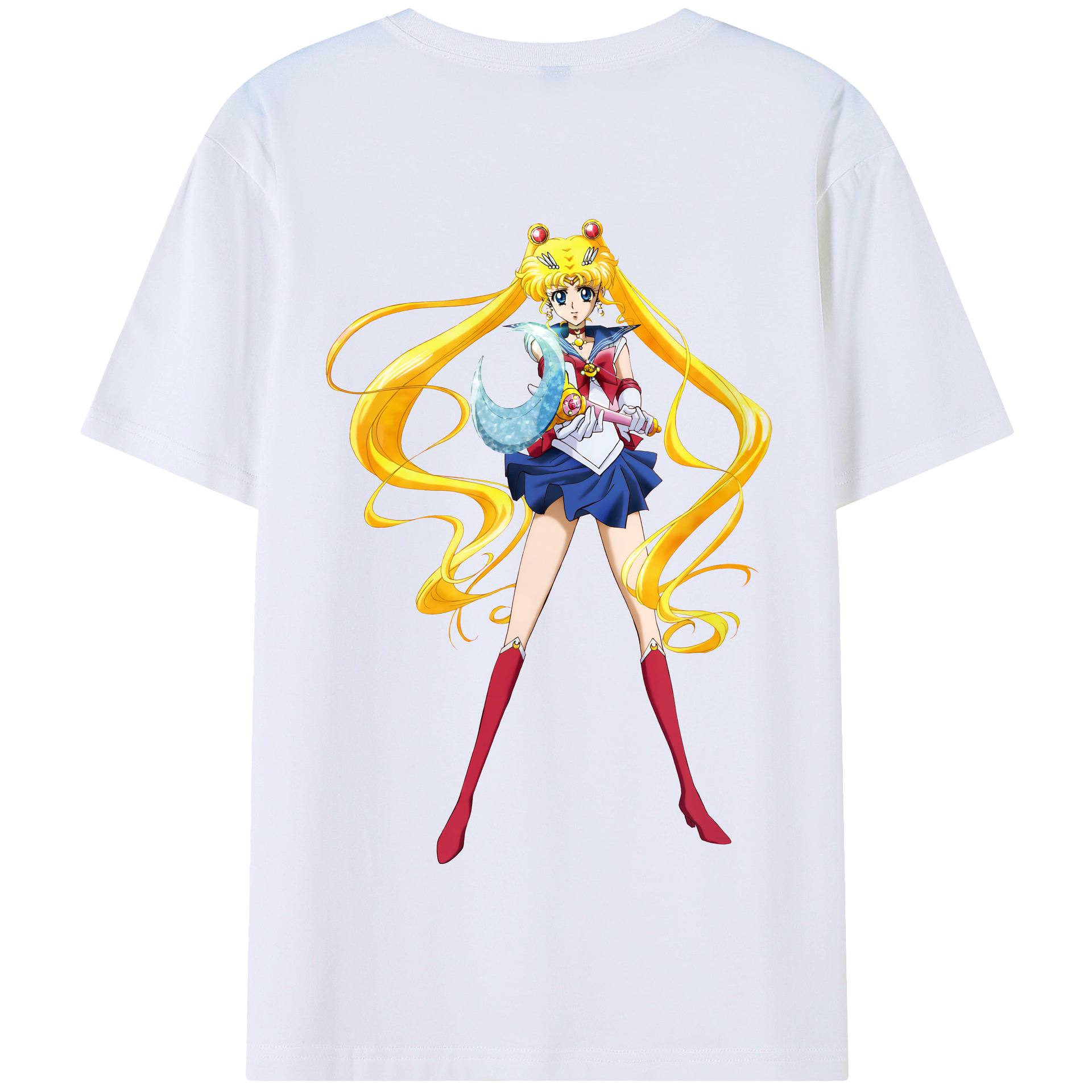 （画像用） 美少女戦士セーラームーン 月野 うさぎ つきの うさぎ Sailor Moon Tsukino Usagi 綿100％半袖Tシャツ（背面プリント）