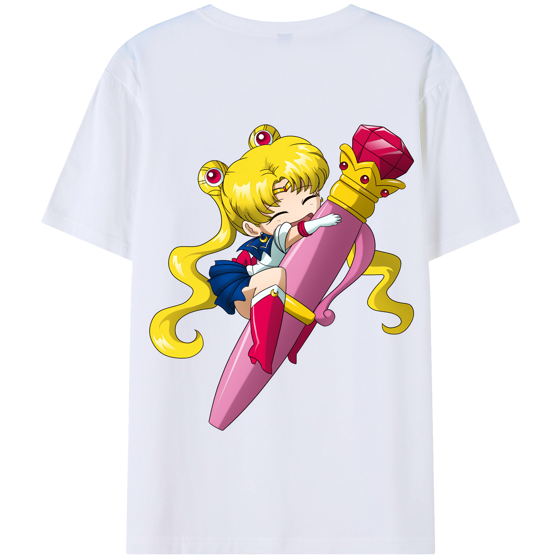 （画像用） 美少女戦士セーラームーン 月野 うさぎ つきの うさぎ Sailor Moon Tsukino Usagi 綿100％半袖Tシャツ（背面プリント）