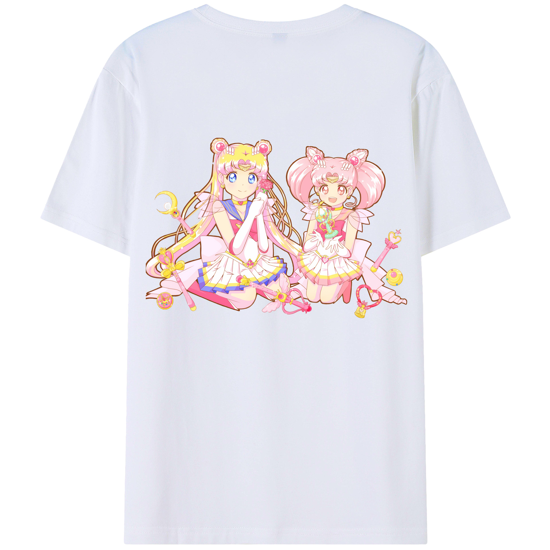 （画像用） 美少女戦士セーラームーン 月野 うさぎ つきの うさぎ Sailor Moon Tsukino Usagi 綿100％半袖Tシャツ（背面プリント）