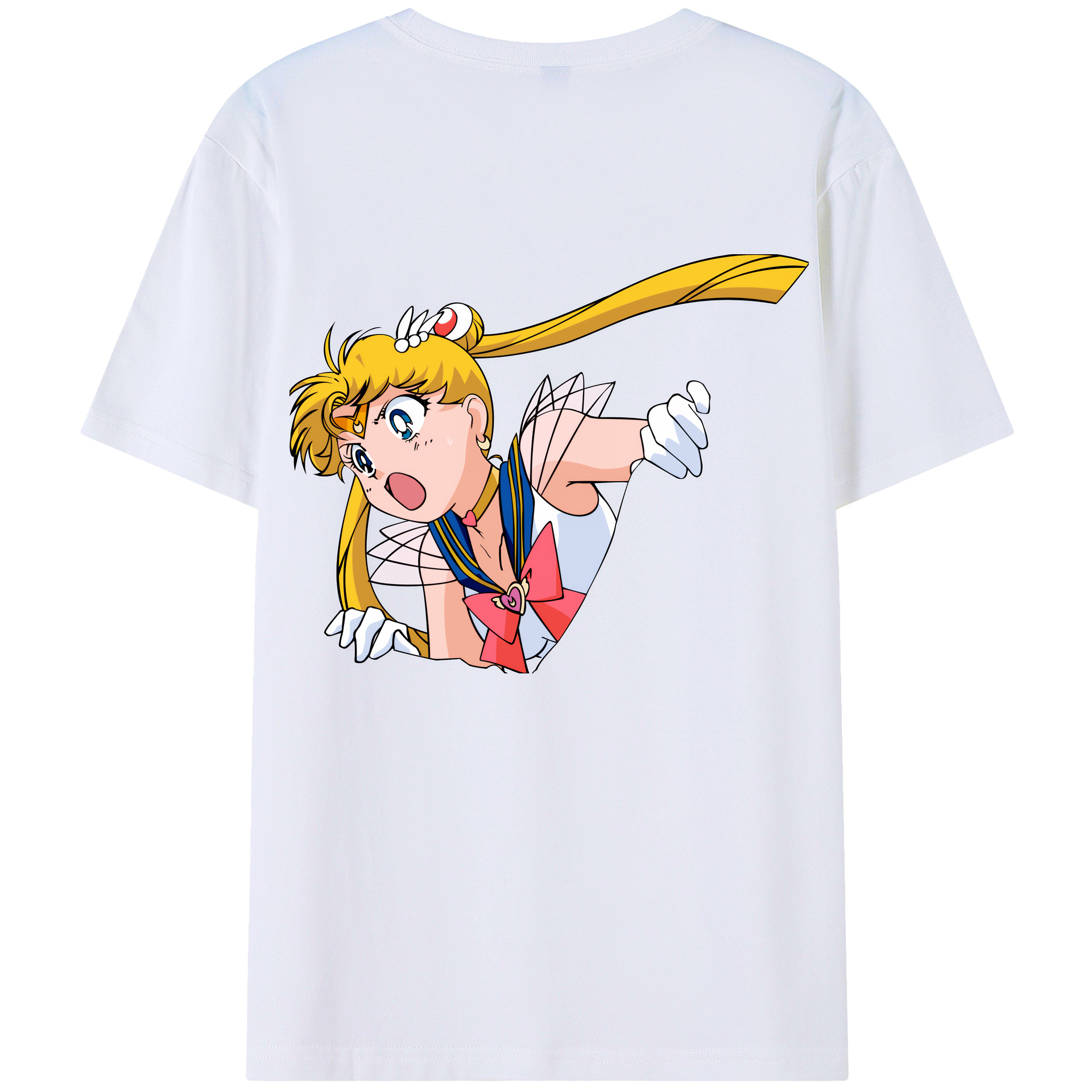 （画像用） 美少女戦士セーラームーン 月野 うさぎ つきの うさぎ Sailor Moon Tsukino Usagi 綿100％半袖Tシャツ（背面プリント）