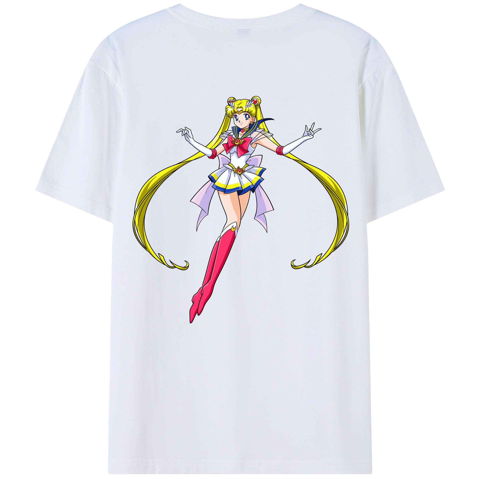（画像用） 美少女戦士セーラームーン 月野 うさぎ つきの うさぎ Sailor Moon Tsukino Usagi 綿100％半袖Tシャツ（背面プリント）