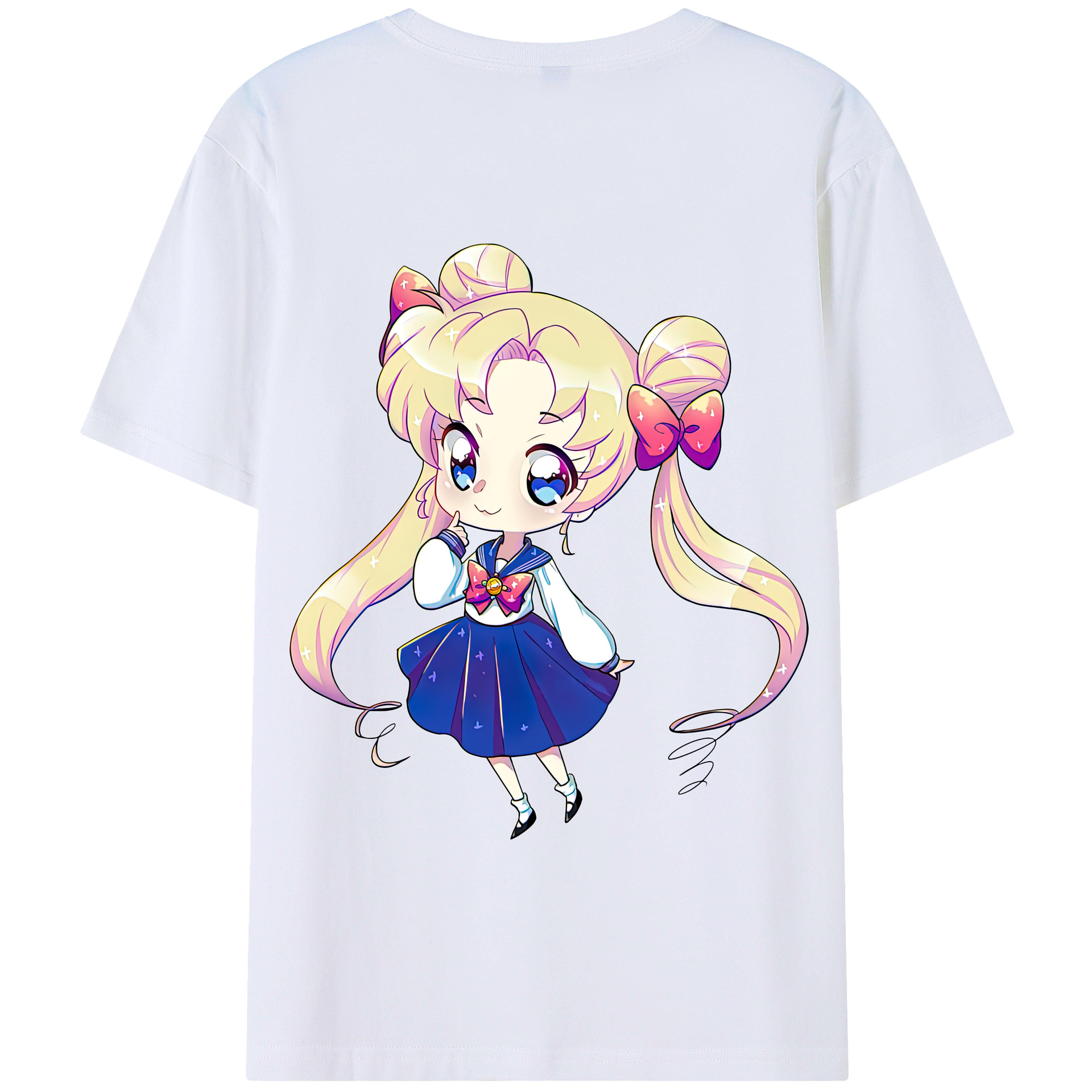 （画像用） 美少女戦士セーラームーン 月野 うさぎ つきの うさぎ Sailor Moon Tsukino Usagi 綿100％半袖Tシャツ（背面プリント）