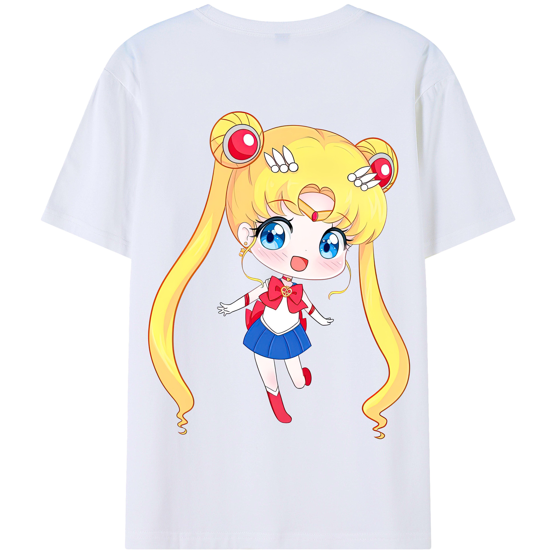 （画像用） 美少女戦士セーラームーン 月野 うさぎ つきの うさぎ Sailor Moon Tsukino Usagi 綿100％半袖Tシャツ（背面プリント）