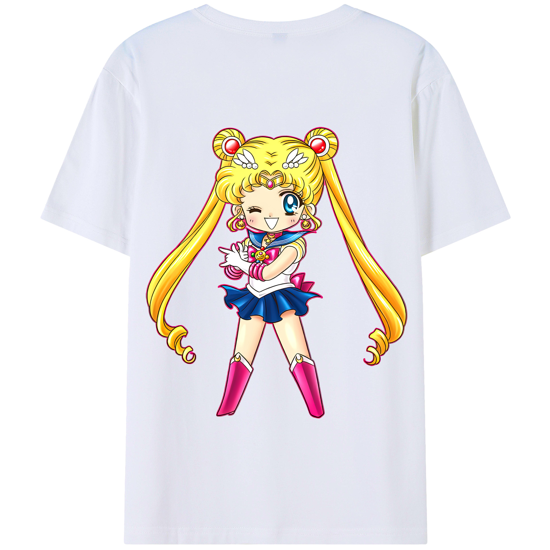 （画像用） 美少女戦士セーラームーン 月野 うさぎ つきの うさぎ Sailor Moon Tsukino Usagi 綿100％半袖Tシャツ（背面プリント）