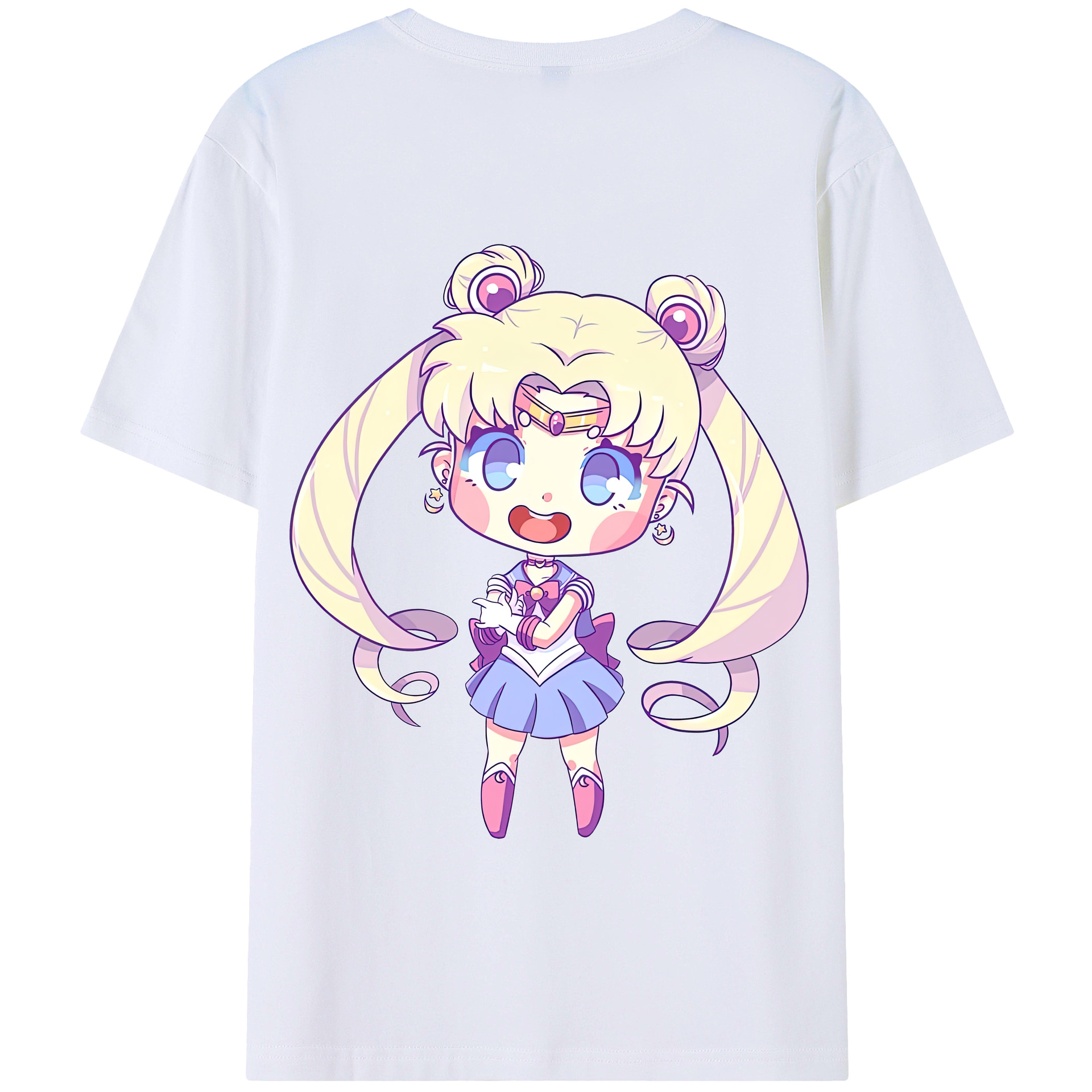 （画像用） 美少女戦士セーラームーン 月野 うさぎ つきの うさぎ Sailor Moon Tsukino Usagi 綿100％半袖Tシャツ（背面プリント）