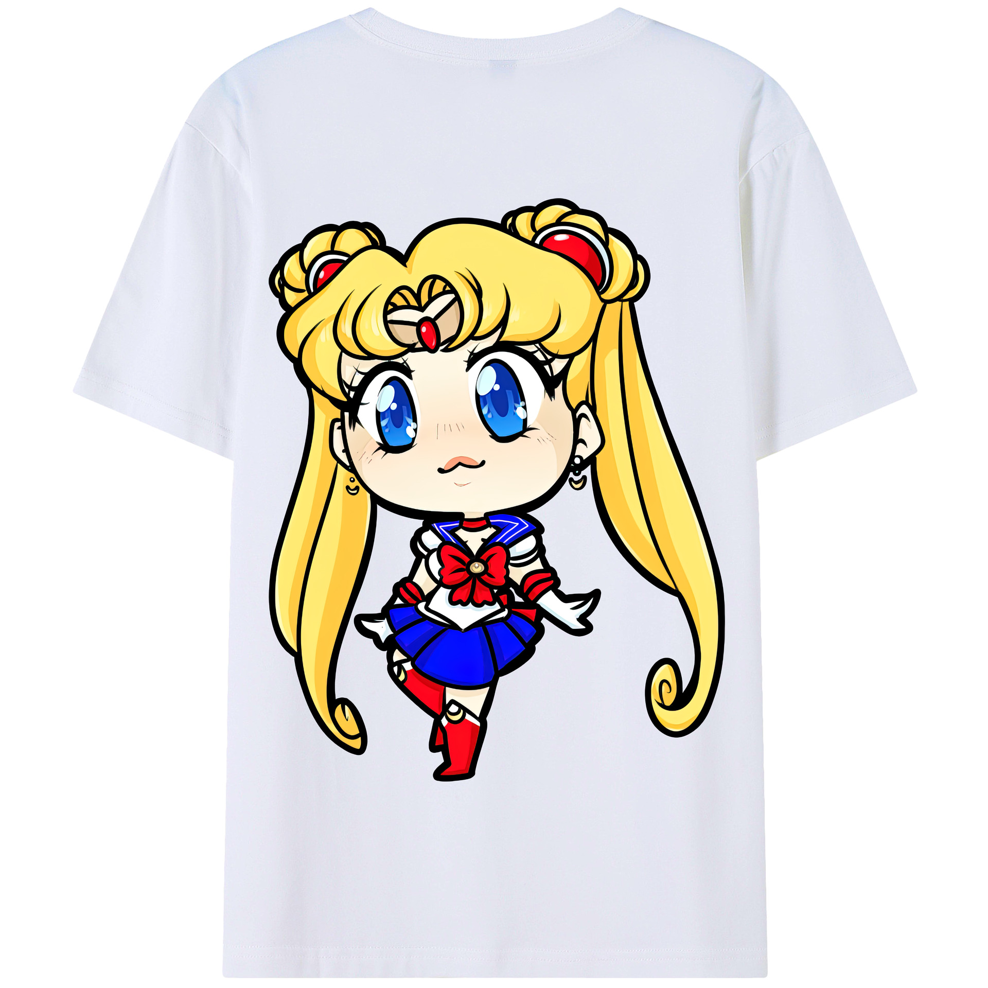 （画像用） 美少女戦士セーラームーン 月野 うさぎ つきの うさぎ Sailor Moon Tsukino Usagi 綿100％半袖Tシャツ（背面プリント）