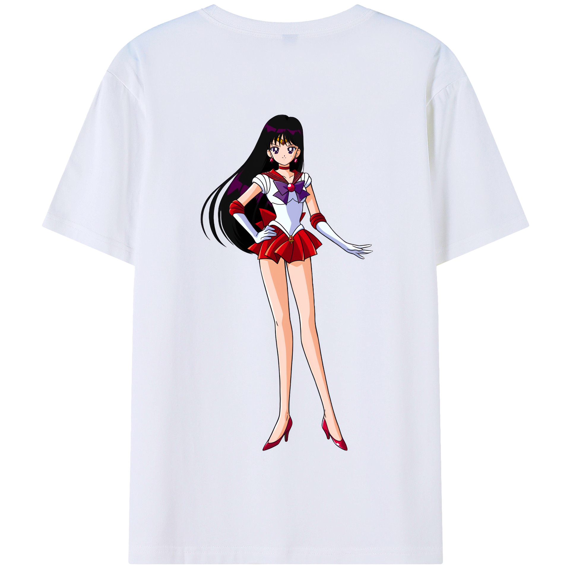 （画像用） 美少女戦士セーラームーン 火野レイ ひの レイ Sailor Moon Hino Rei （セーラーマーズ,Sailor Mars） 綿100％半袖Tシャツ（背面プリント）