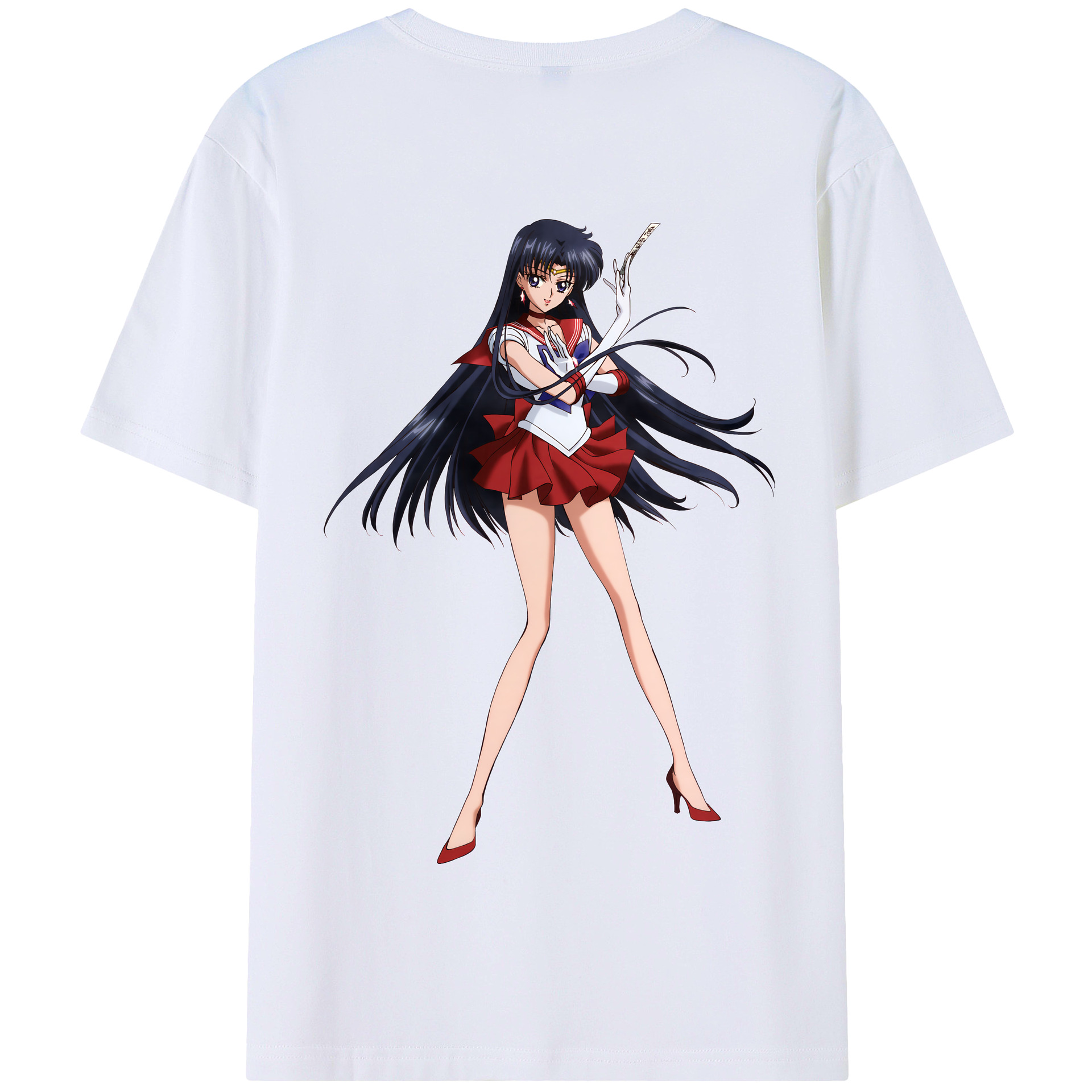 （画像用） 美少女戦士セーラームーン 火野レイ ひの レイ Sailor Moon Hino Rei （セーラーマーズ,Sailor Mars） 綿100％半袖Tシャツ（背面プリント）