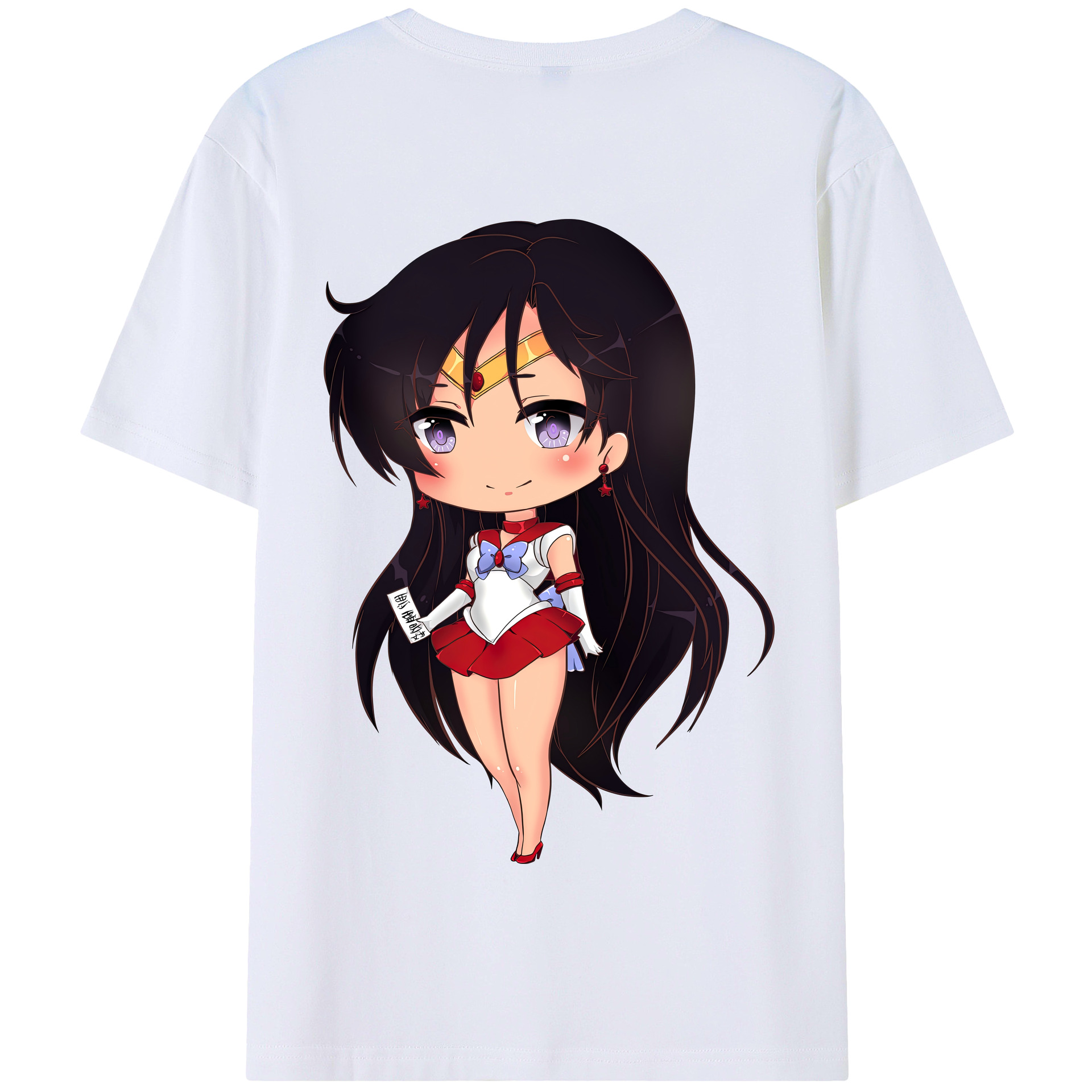 （画像用） 美少女戦士セーラームーン 火野レイ ひの レイ Sailor Moon Hino Rei （セーラーマーズ,Sailor Mars） 綿100％半袖Tシャツ（背面プリント）