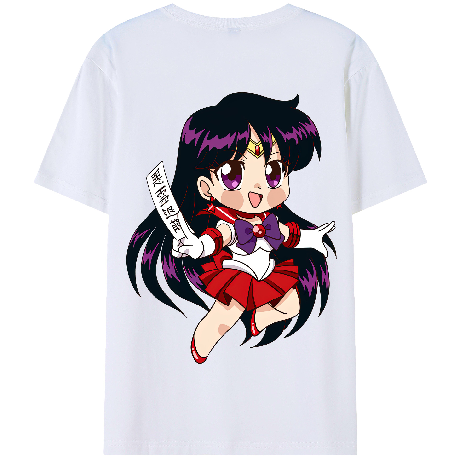 （画像用） 美少女戦士セーラームーン 火野レイ ひの レイ Sailor Moon Hino Rei （セーラーマーズ,Sailor Mars） 綿100％半袖Tシャツ（背面プリント）