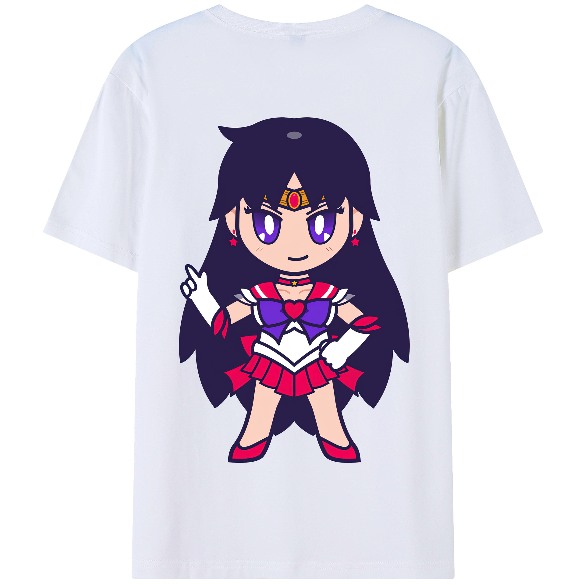 （画像用） 美少女戦士セーラームーン 火野レイ ひの レイ Sailor Moon Hino Rei （セーラーマーズ,Sailor Mars） 綿100％半袖Tシャツ（背面プリント）