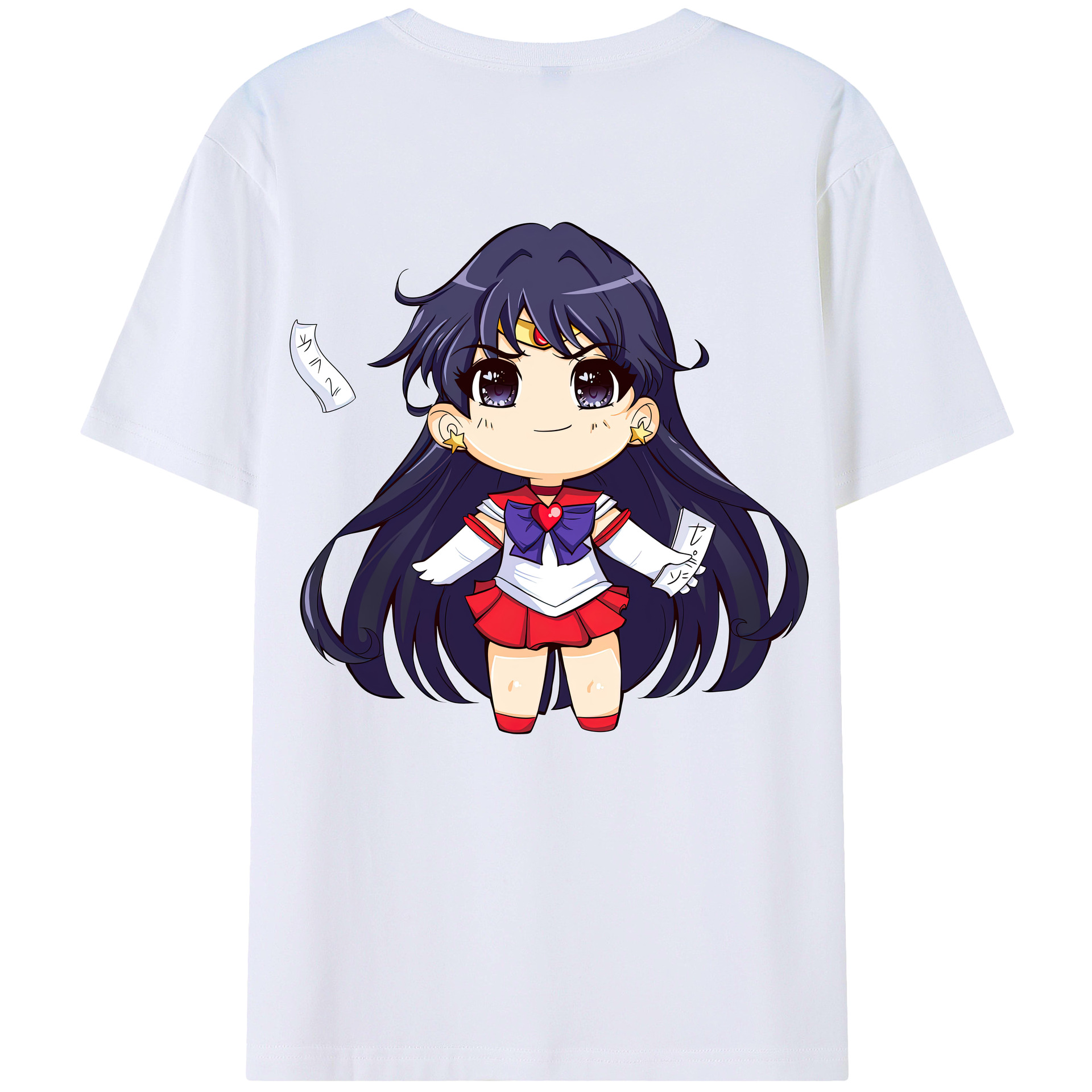 （画像用） 美少女戦士セーラームーン 火野レイ ひの レイ Sailor Moon Hino Rei （セーラーマーズ,Sailor Mars） 綿100％半袖Tシャツ（背面プリント）