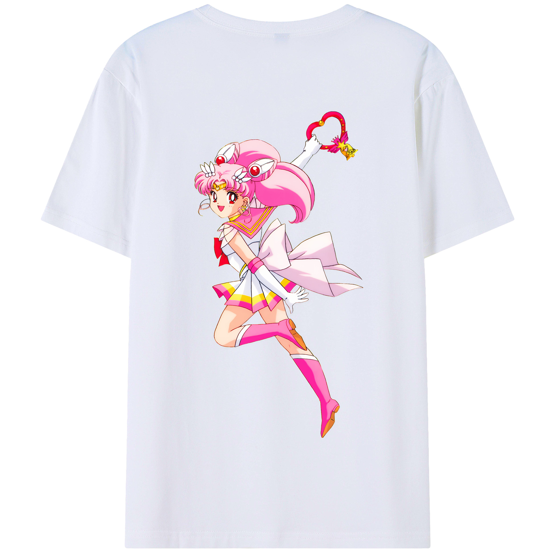 （画像用） 美少女戦士セーラームーン ちびうさ Sailor Moon Chibiusa Tsukino Usagi Small Lady Serenity 綿100％半袖Tシャツ（背面プリント）