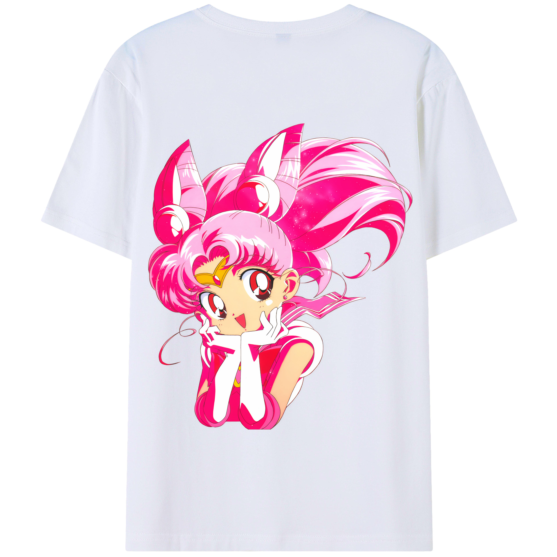 （画像用） 美少女戦士セーラームーン ちびうさ Sailor Moon Chibiusa Tsukino Usagi Small Lady Serenity 綿100％半袖Tシャツ（背面プリント）