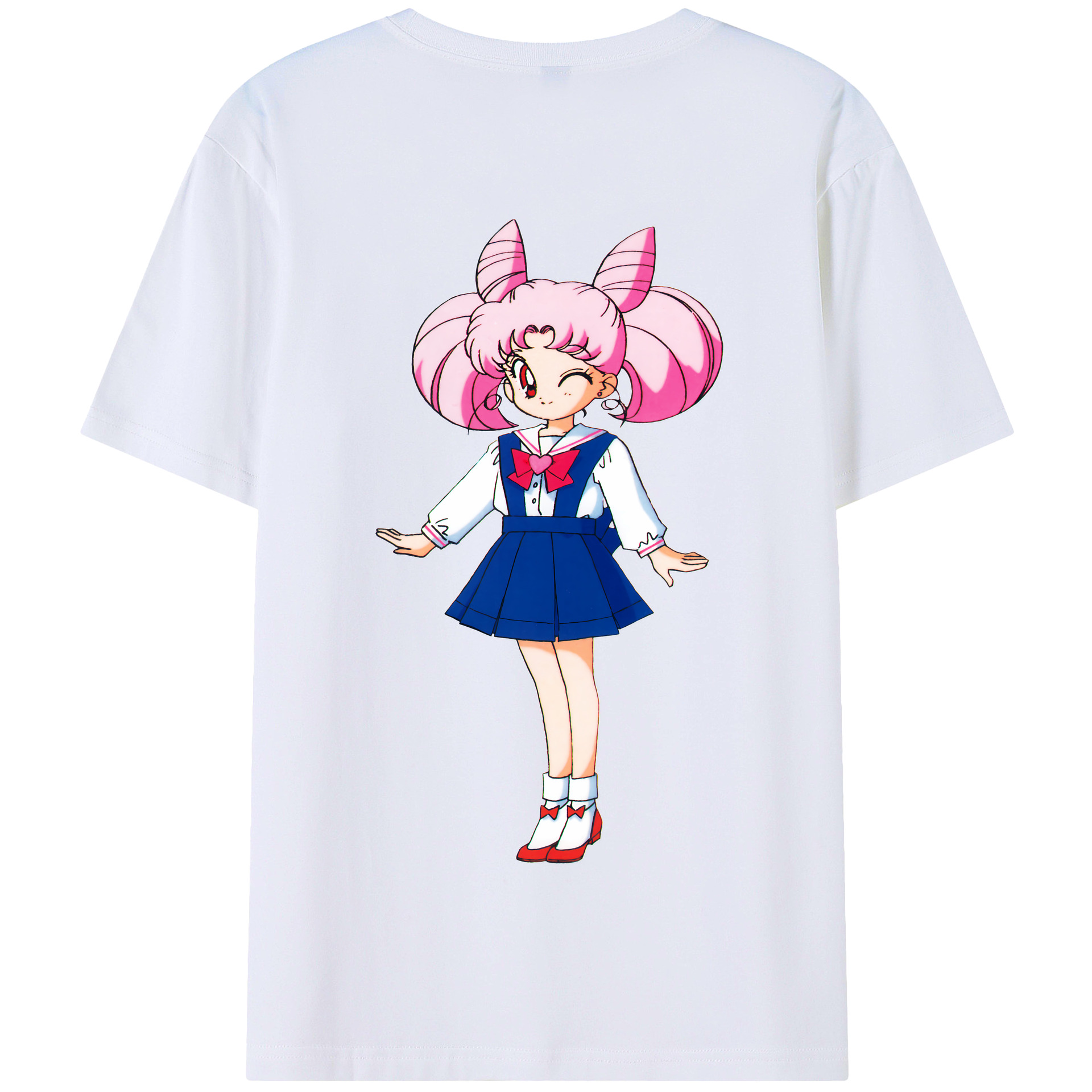 （画像用） 美少女戦士セーラームーン ちびうさ Sailor Moon Chibiusa Tsukino Usagi Small Lady Serenity 綿100％半袖Tシャツ（背面プリント）