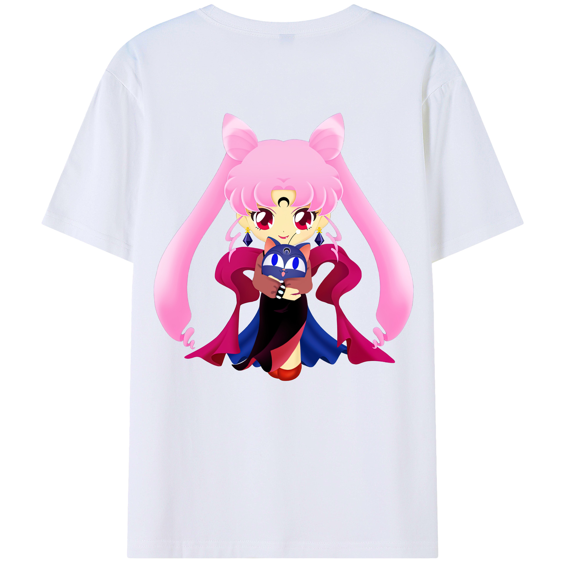 （画像用） 美少女戦士セーラームーン ちびうさ Sailor Moon Chibiusa Tsukino Usagi Small Lady Serenity 綿100％半袖Tシャツ（背面プリント）