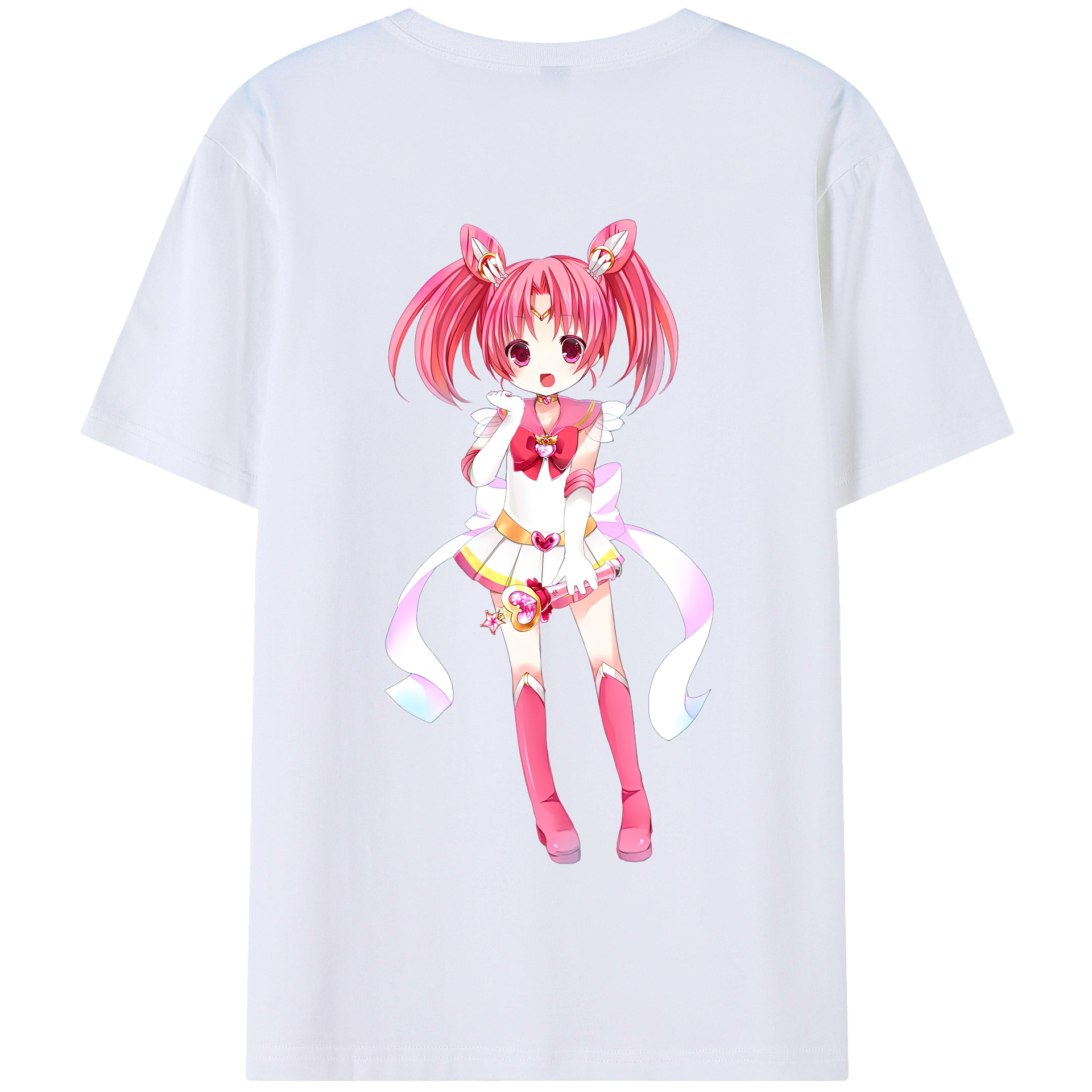 （画像用） 美少女戦士セーラームーン ちびうさ Sailor Moon Chibiusa Tsukino Usagi Small Lady Serenity 綿100％半袖Tシャツ（背面プリント）