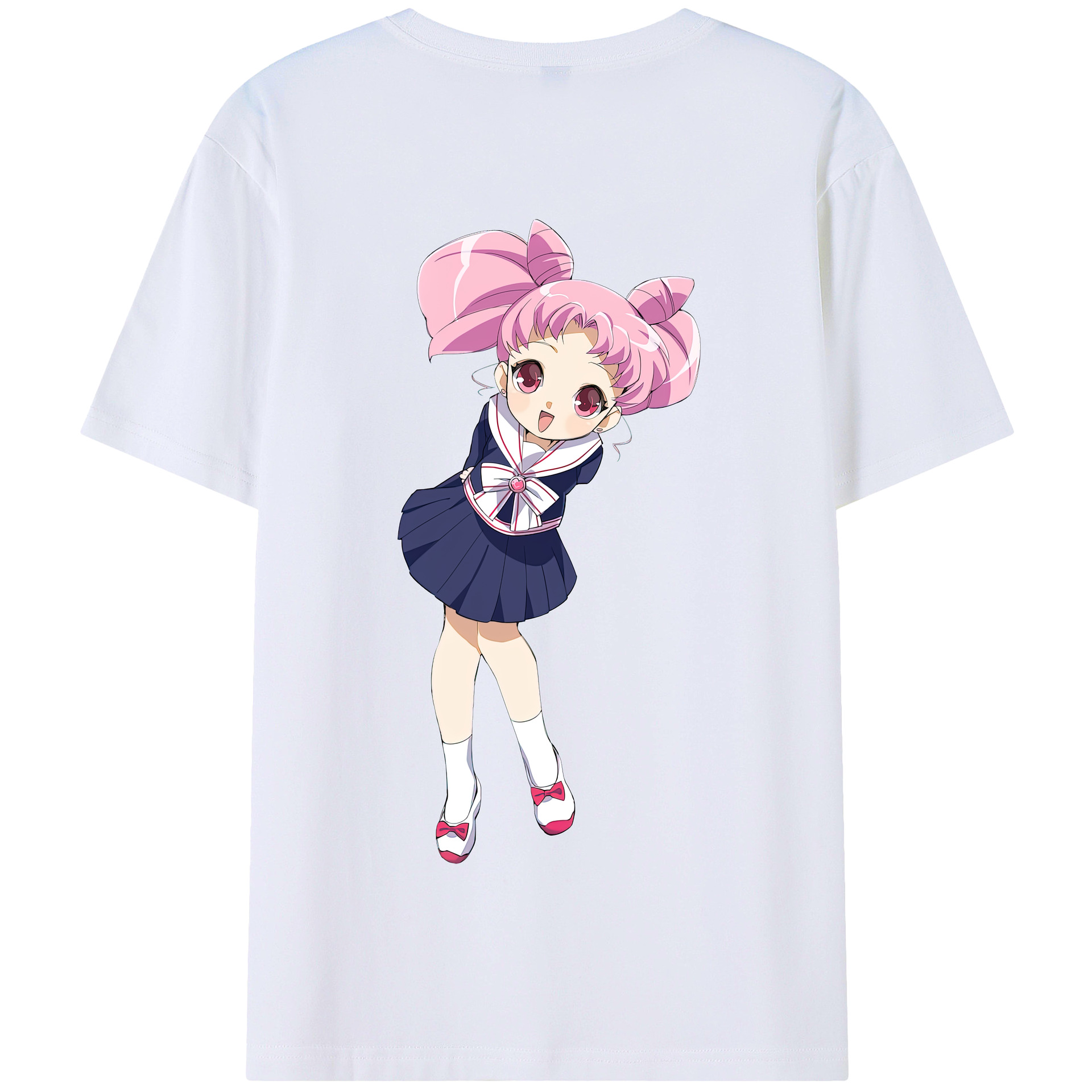 （画像用） 美少女戦士セーラームーン ちびうさ Sailor Moon Chibiusa Tsukino Usagi Small Lady Serenity 綿100％半袖Tシャツ（背面プリント）