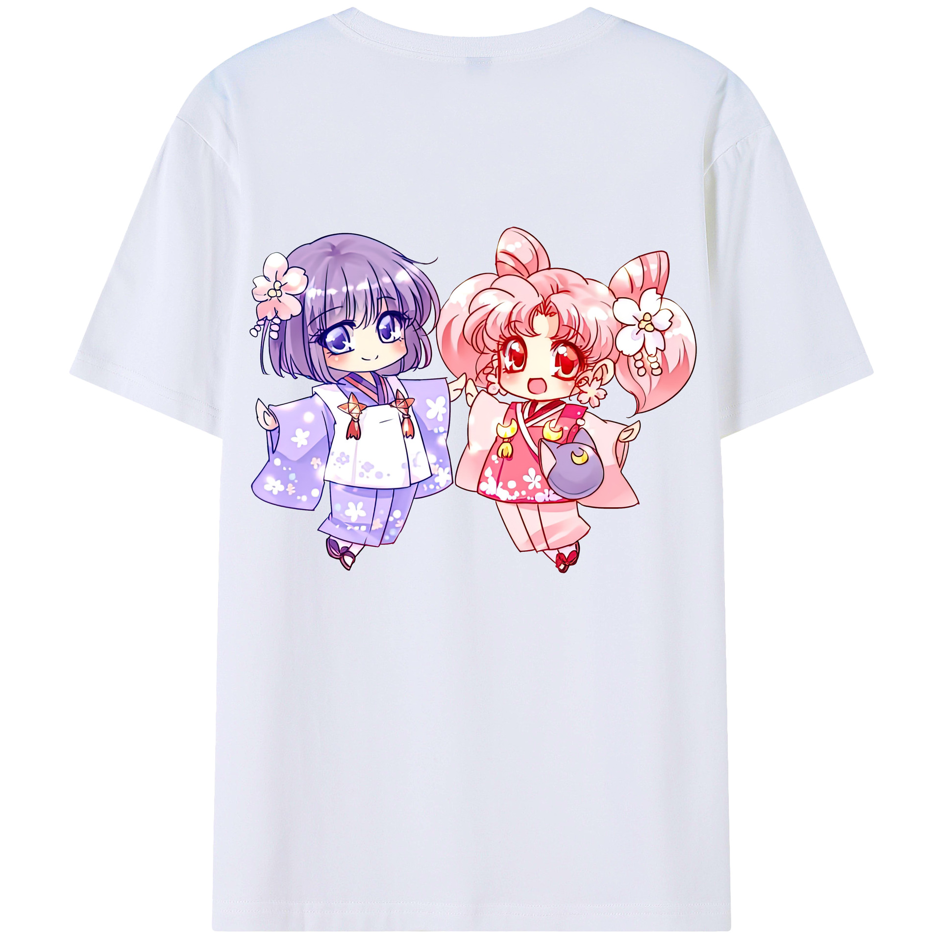 （画像用） 美少女戦士セーラームーン ちびうさ Sailor Moon Chibiusa Tsukino Usagi Small Lady Serenity 綿100％半袖Tシャツ（背面プリント）