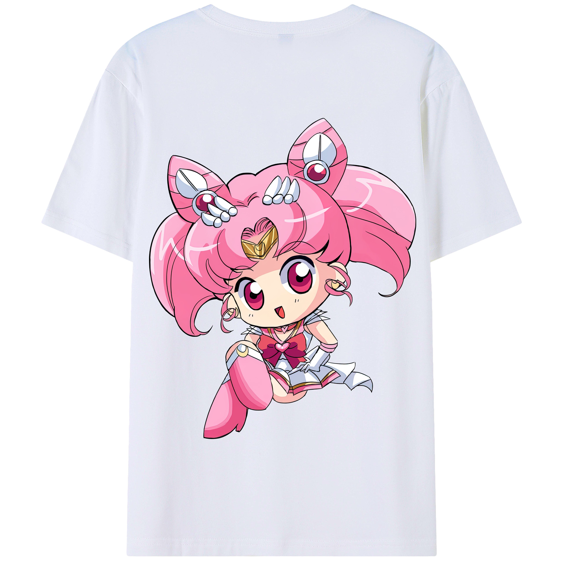 （画像用） 美少女戦士セーラームーン ちびうさ Sailor Moon Chibiusa Tsukino Usagi Small Lady Serenity 綿100％半袖Tシャツ（背面プリント）
