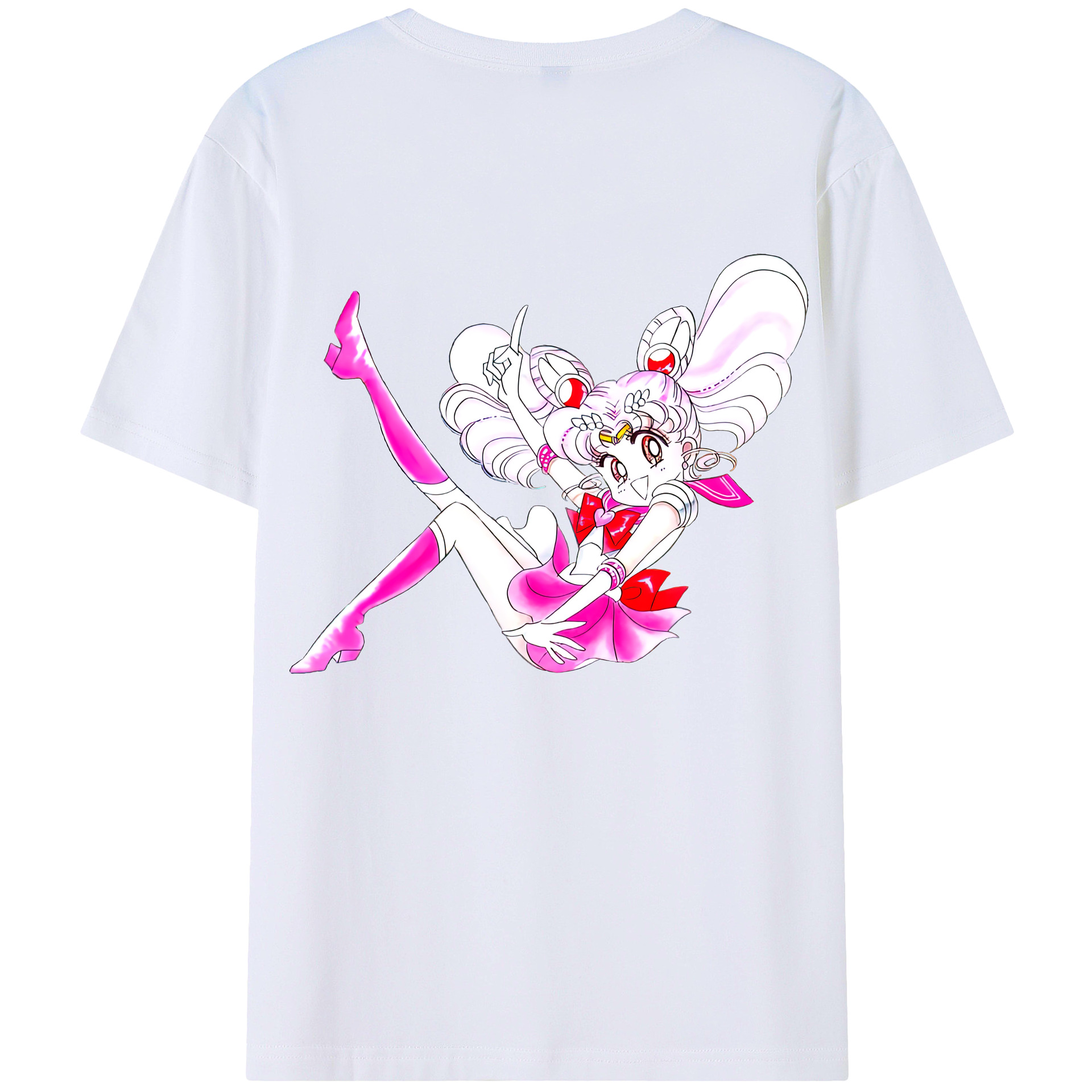 （画像用） 美少女戦士セーラームーン ちびうさ Sailor Moon Chibiusa Tsukino Usagi Small Lady Serenity 綿100％半袖Tシャツ（背面プリント）