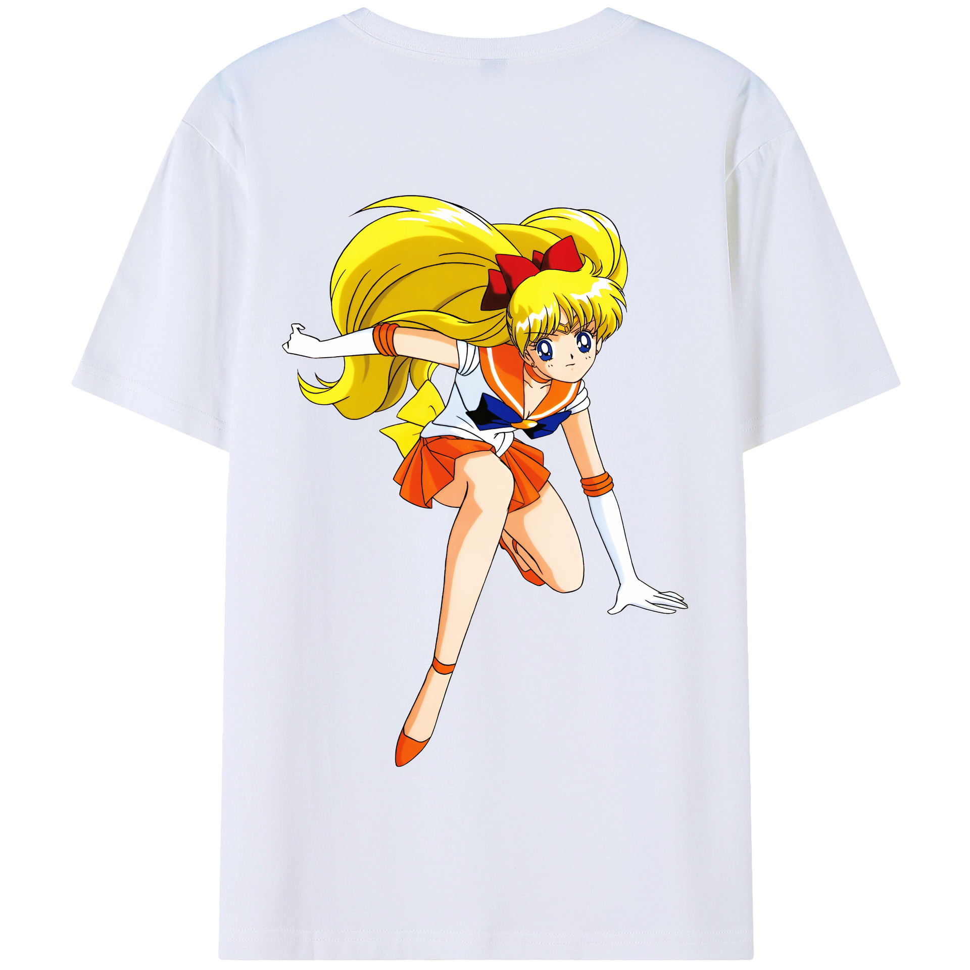 （画像用） 美少女戦士セーラームーン 愛野 美奈子 あいの みなこ Sailor Moon Aino Minako 綿100％半袖Tシャツ（背面プリント）