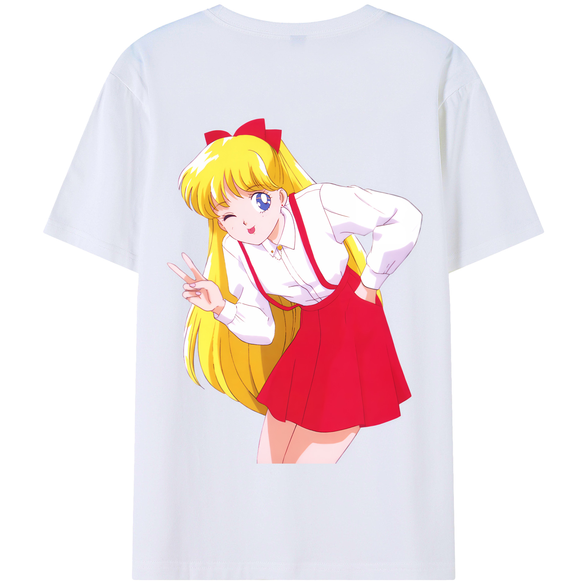 （画像用） 美少女戦士セーラームーン 愛野 美奈子 あいの みなこ Sailor Moon Aino Minako 綿100％半袖Tシャツ（背面プリント）