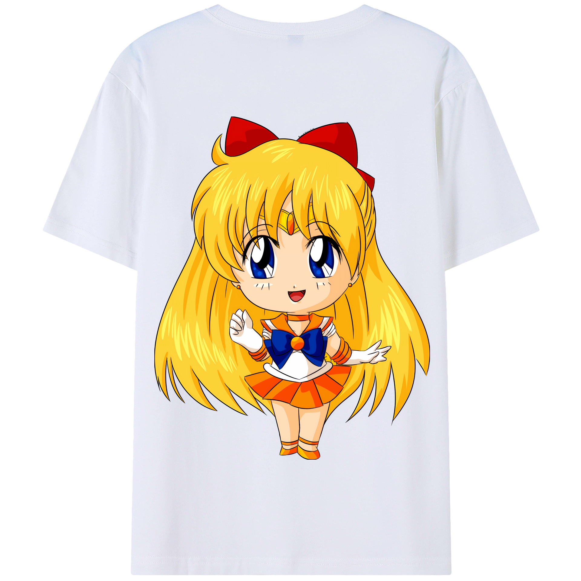 （画像用） 美少女戦士セーラームーン 愛野 美奈子 あいの みなこ Sailor Moon Aino Minako 綿100％半袖Tシャツ（背面プリント）
