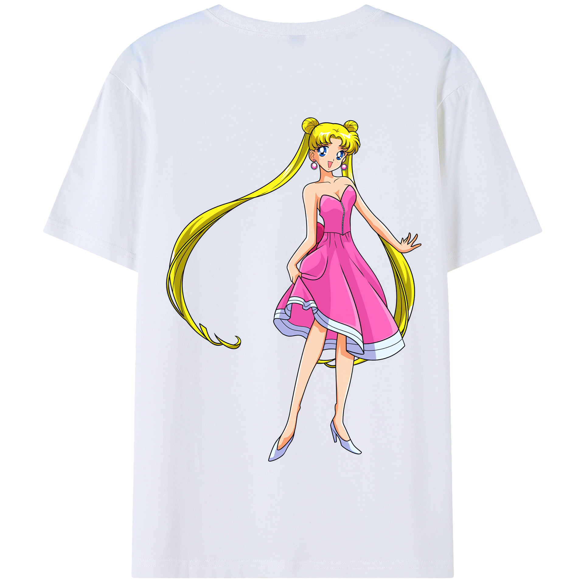 （画像用） 美少女戦士セーラームーン 愛野 美奈子 あいの みなこ Sailor Moon Aino Minako 綿100％半袖Tシャツ（背面プリント）
