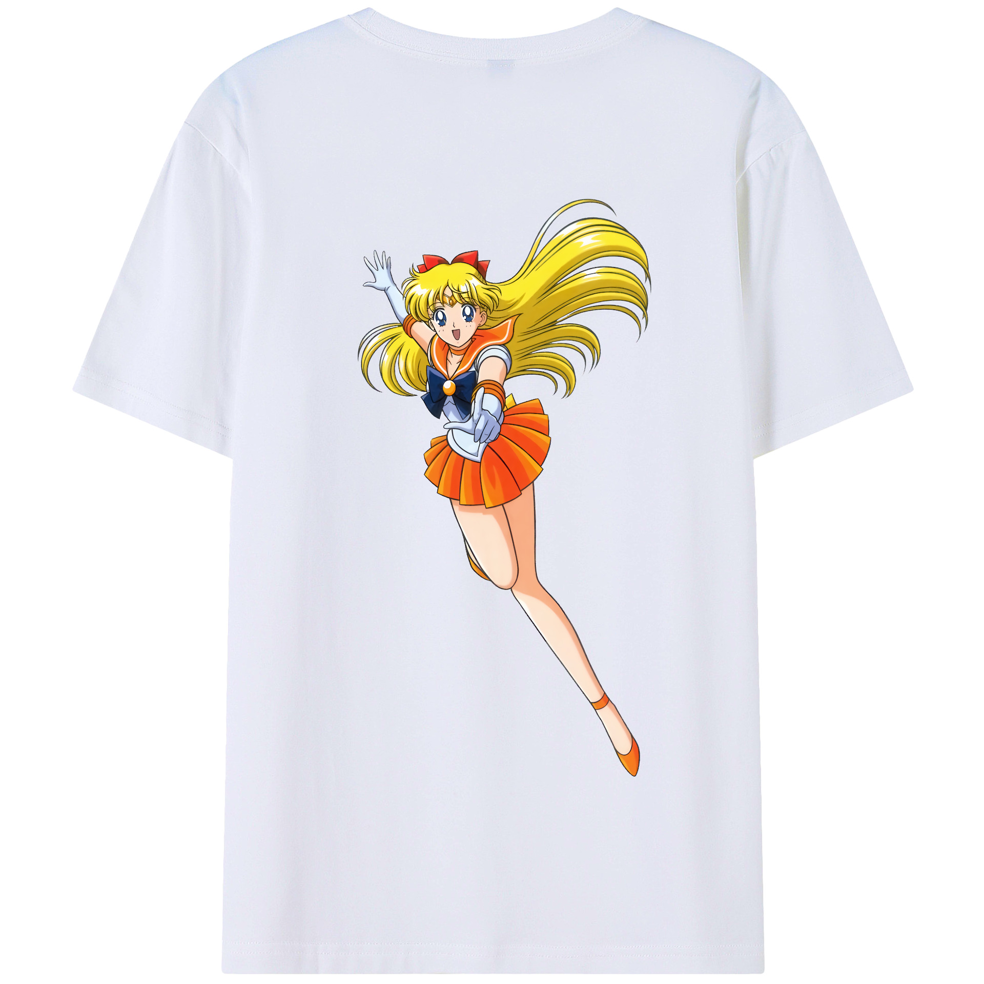 （画像用） 美少女戦士セーラームーン 愛野 美奈子 あいの みなこ Sailor Moon Aino Minako 綿100％半袖Tシャツ（背面プリント）