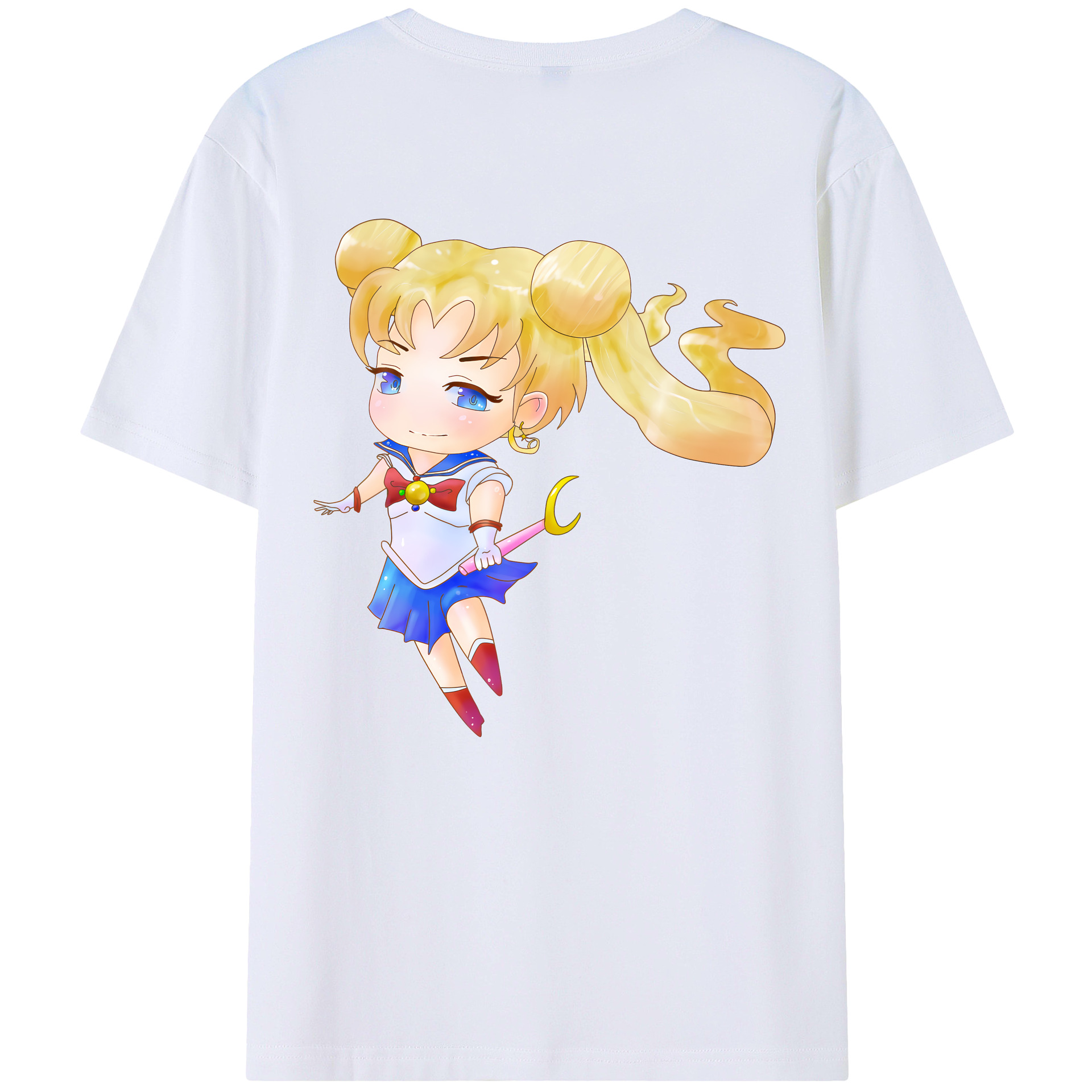 （画像用） 美少女戦士セーラームーン 愛野 美奈子 あいの みなこ Sailor Moon Aino Minako 綿100％半袖Tシャツ（背面プリント）