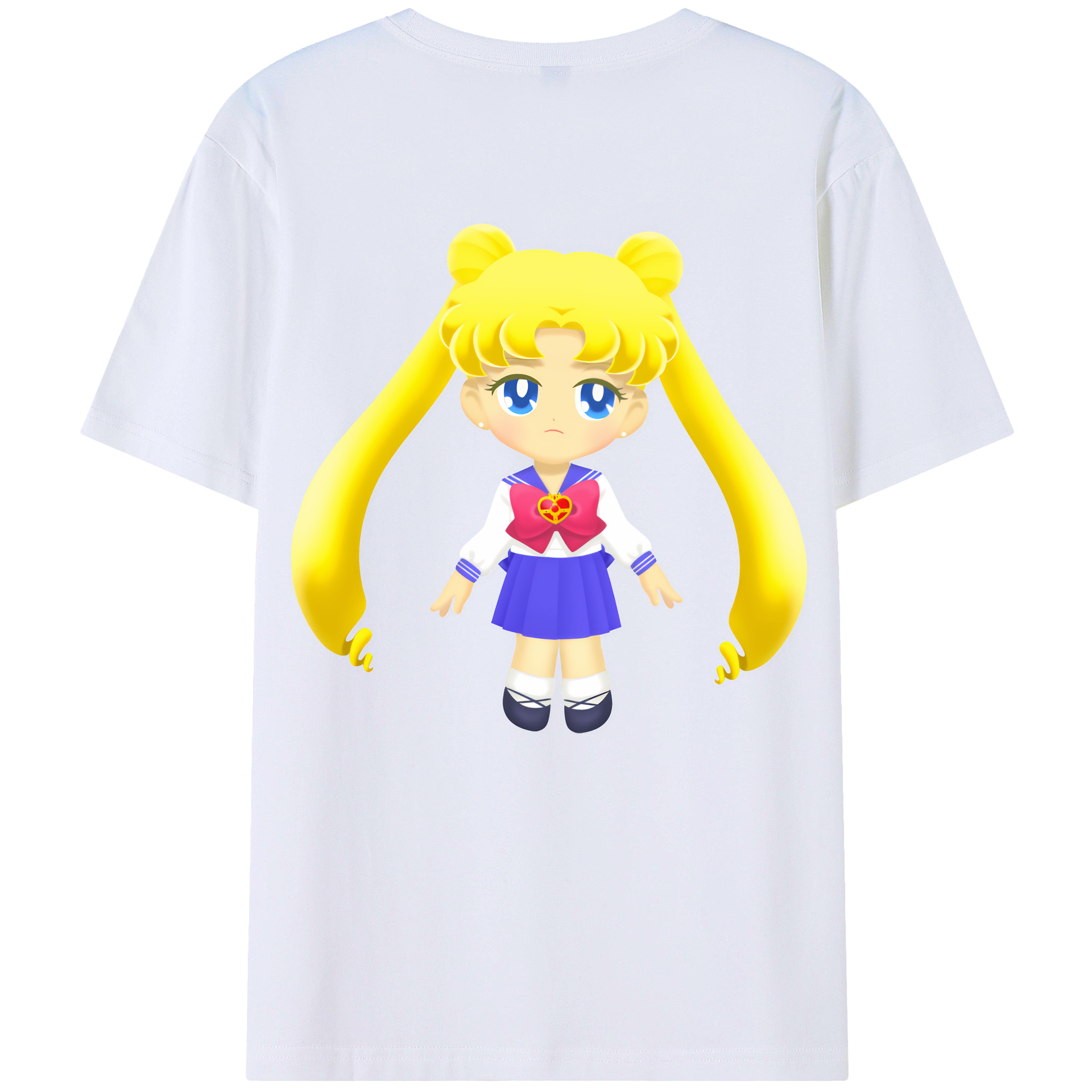 （画像用） 美少女戦士セーラームーン 愛野 美奈子 あいの みなこ Sailor Moon Aino Minako 綿100％半袖Tシャツ（背面プリント）