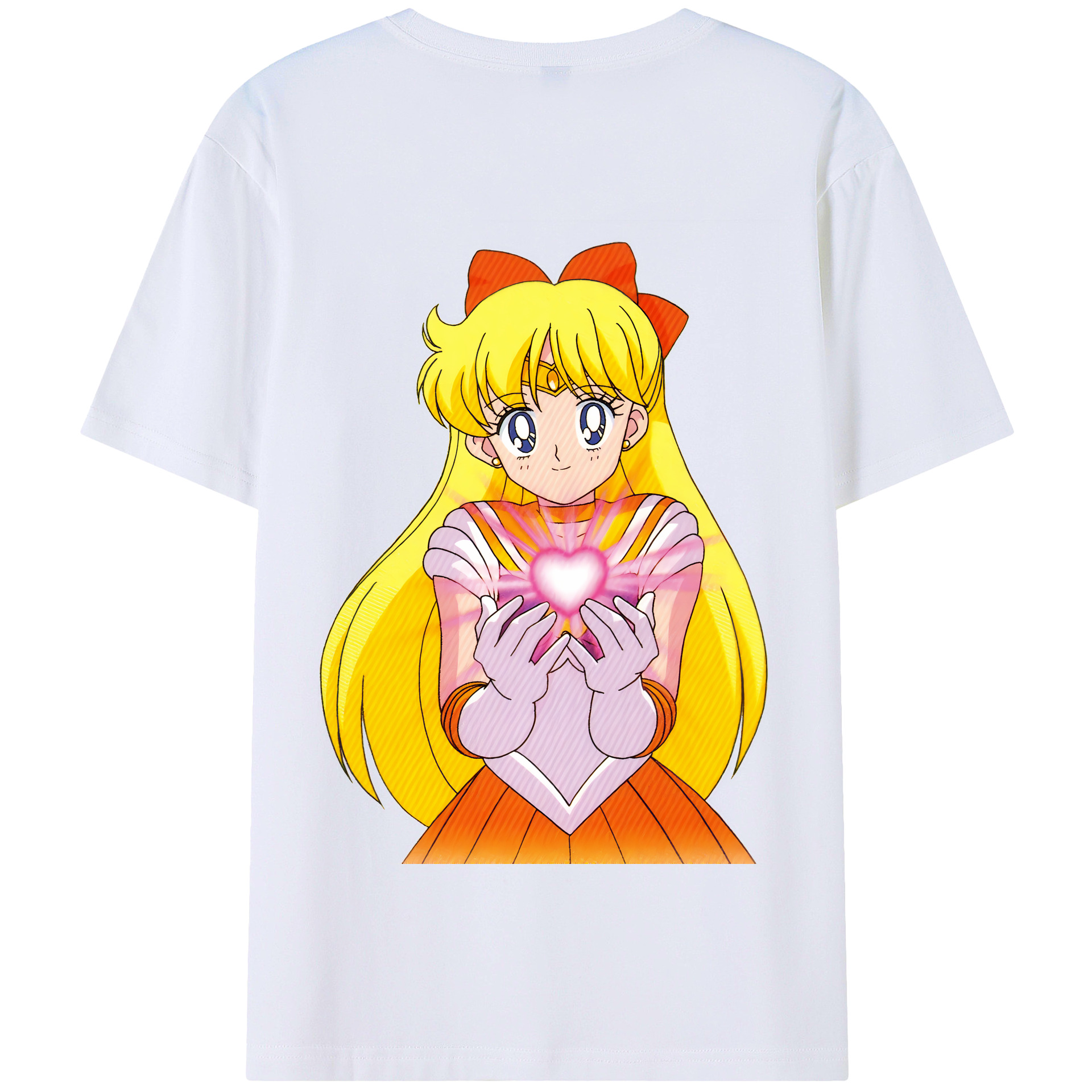 （画像用） 美少女戦士セーラームーン 愛野 美奈子 あいの みなこ Sailor Moon Aino Minako 綿100％半袖Tシャツ（背面プリント）