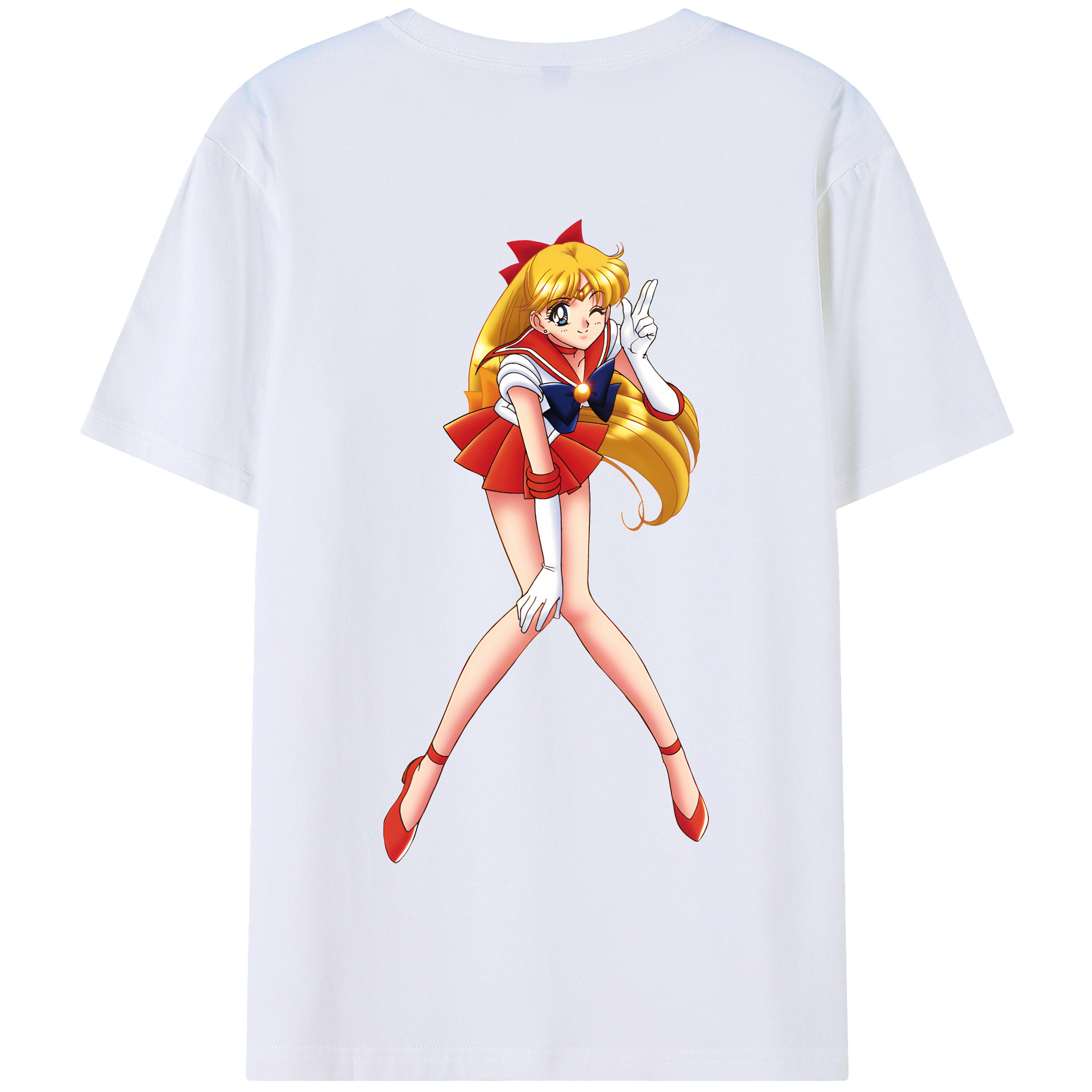 （画像用） 美少女戦士セーラームーン 愛野 美奈子 あいの みなこ Sailor Moon Aino Minako 綿100％半袖Tシャツ（背面プリント）