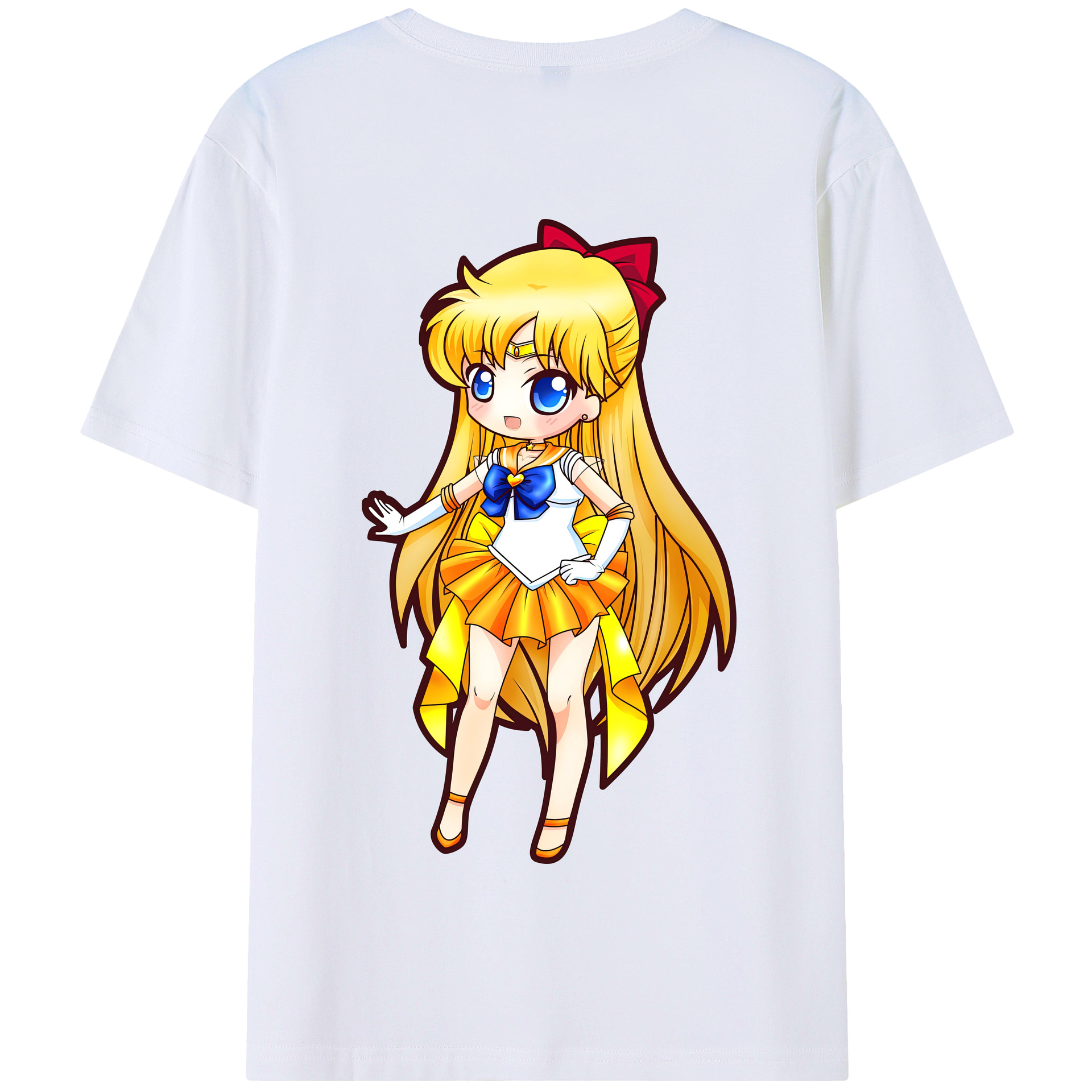 （画像用） 美少女戦士セーラームーン 愛野 美奈子 あいの みなこ Sailor Moon Aino Minako 綿100％半袖Tシャツ（背面プリント）