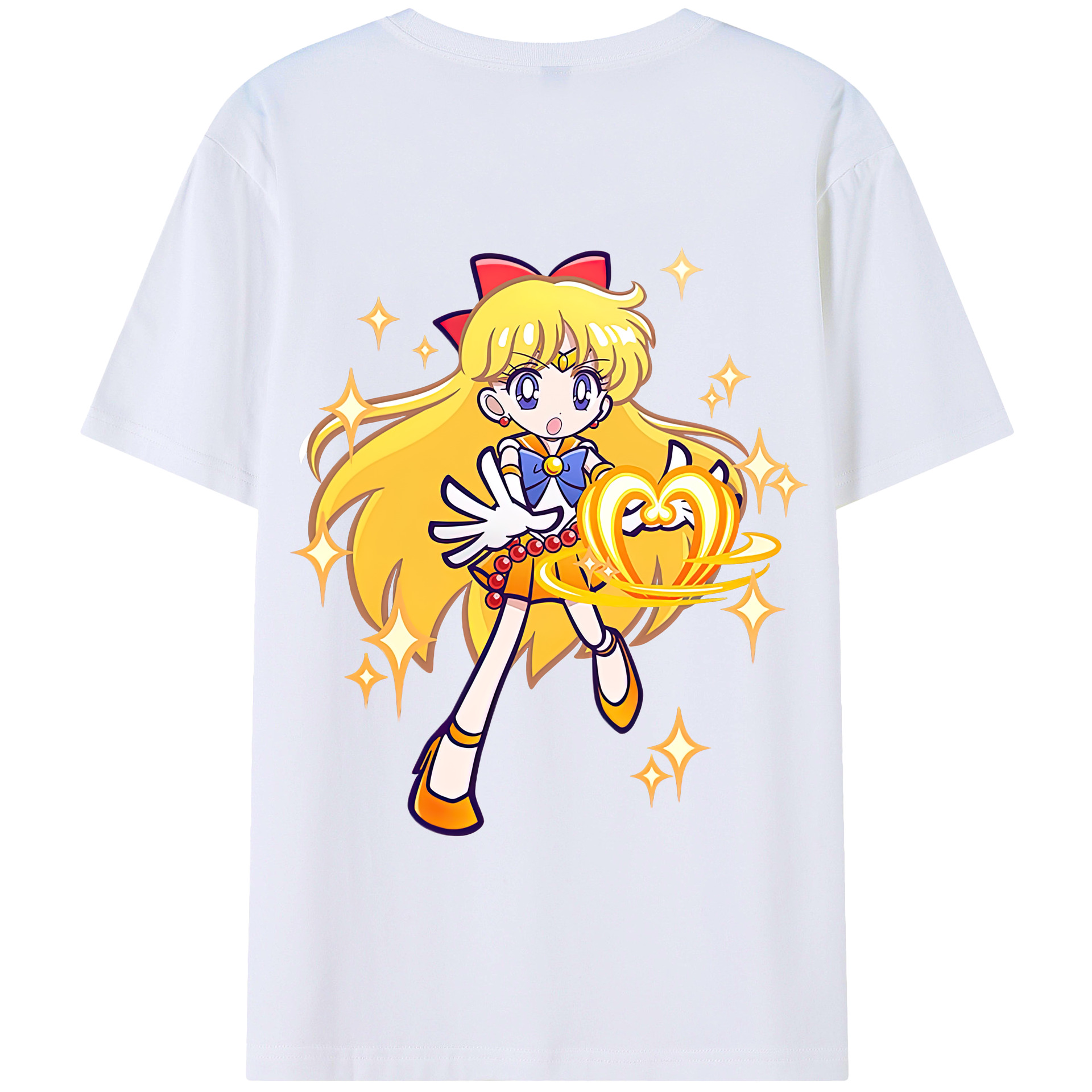 （画像用） 美少女戦士セーラームーン 愛野 美奈子 あいの みなこ Sailor Moon Aino Minako 綿100％半袖Tシャツ（背面プリント）