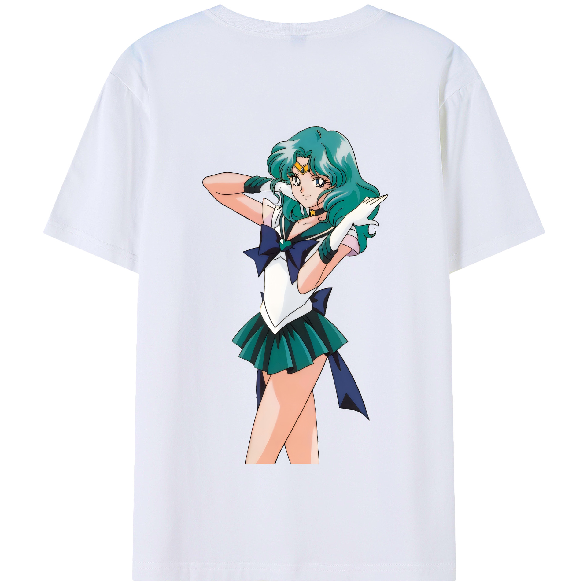 （画像用） 美少女戦士セーラームーン 海王 みちる（かいおう みちる） Sailor Moon Kaiou Michiru 綿100％半袖Tシャツ（背面プリント）