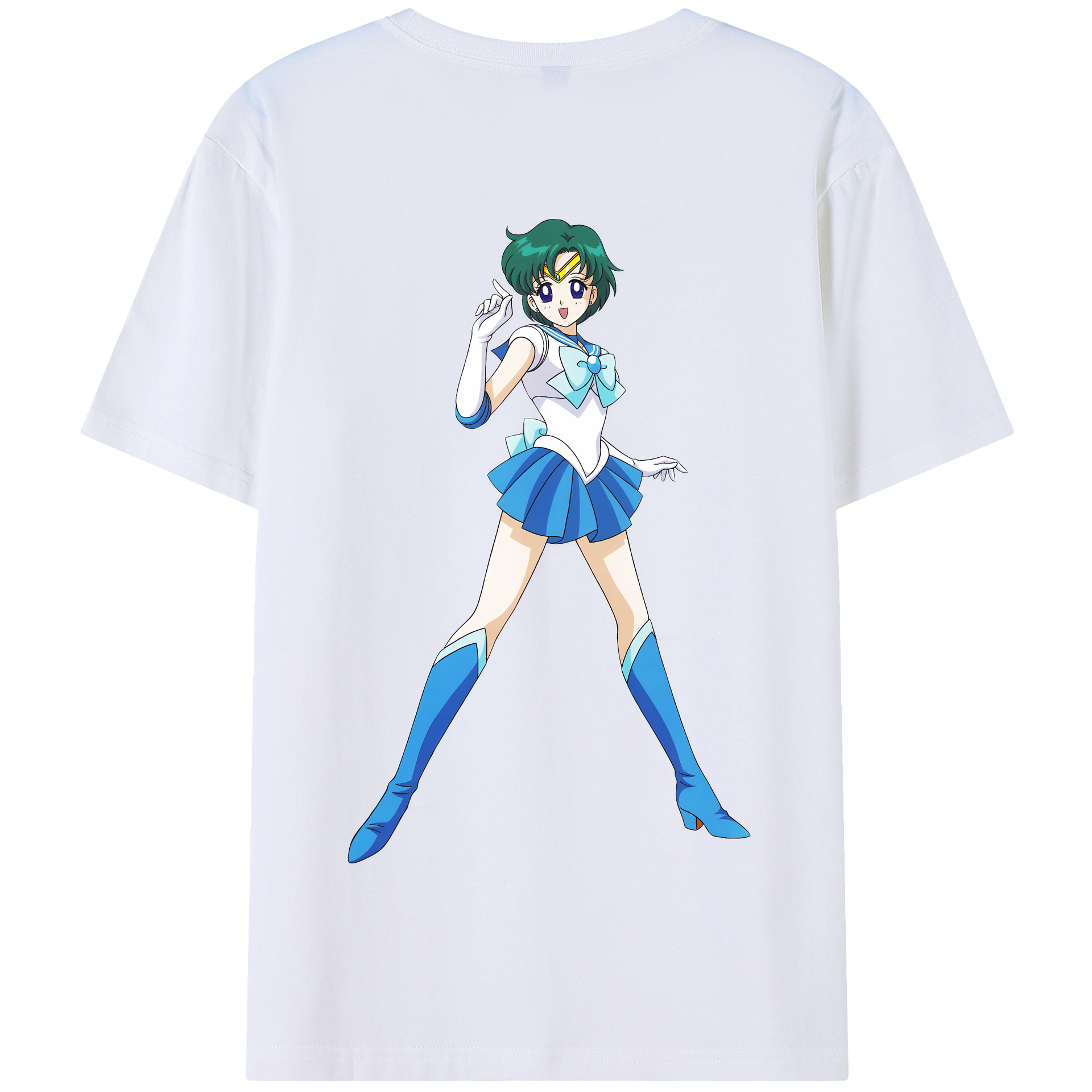 （画像用） 美少女戦士セーラームーン 海王 みちる（かいおう みちる） Sailor Moon Kaiou Michiru 綿100％半袖Tシャツ（背面プリント）