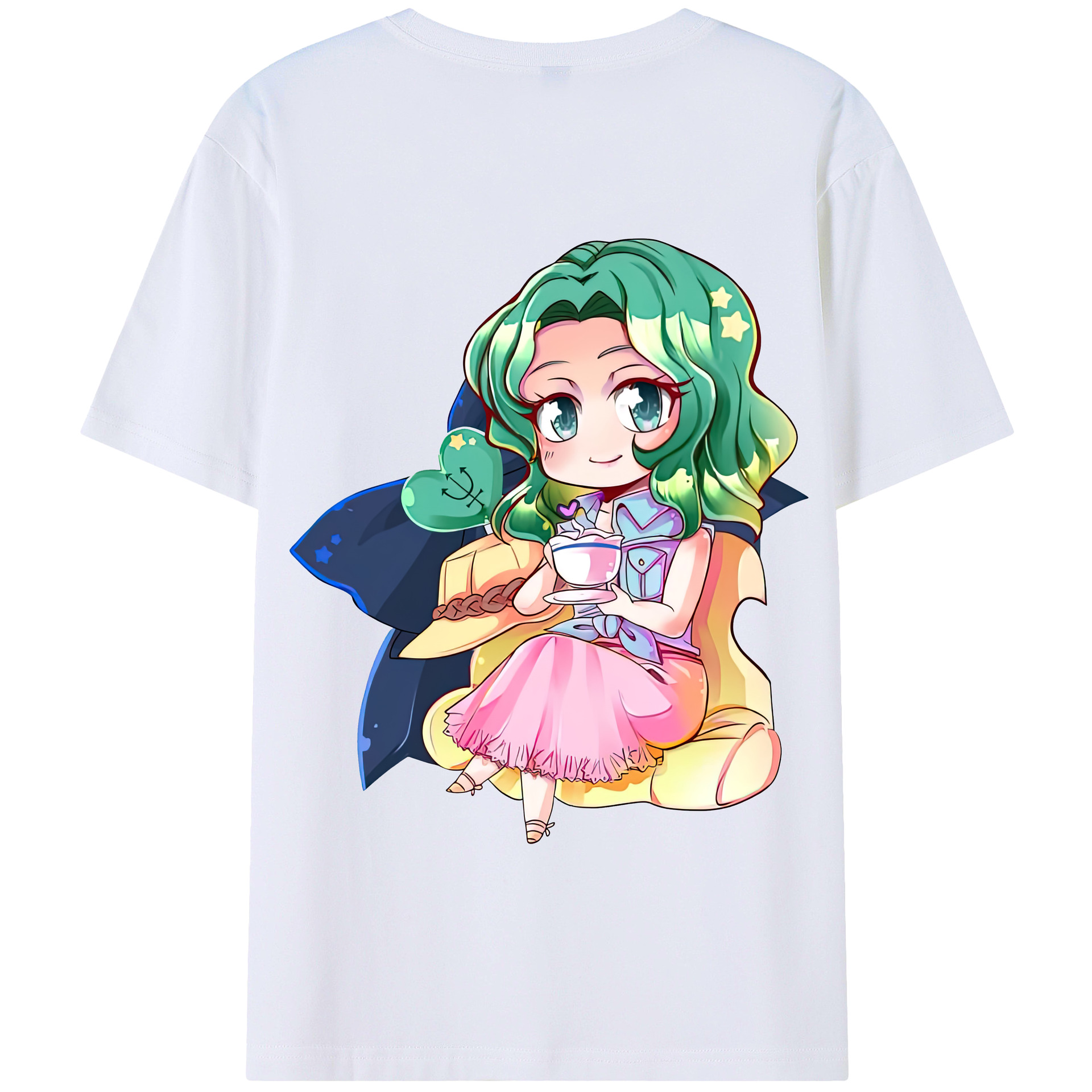（画像用） 美少女戦士セーラームーン 海王 みちる（かいおう みちる） Sailor Moon Kaiou Michiru 綿100％半袖Tシャツ（背面プリント）