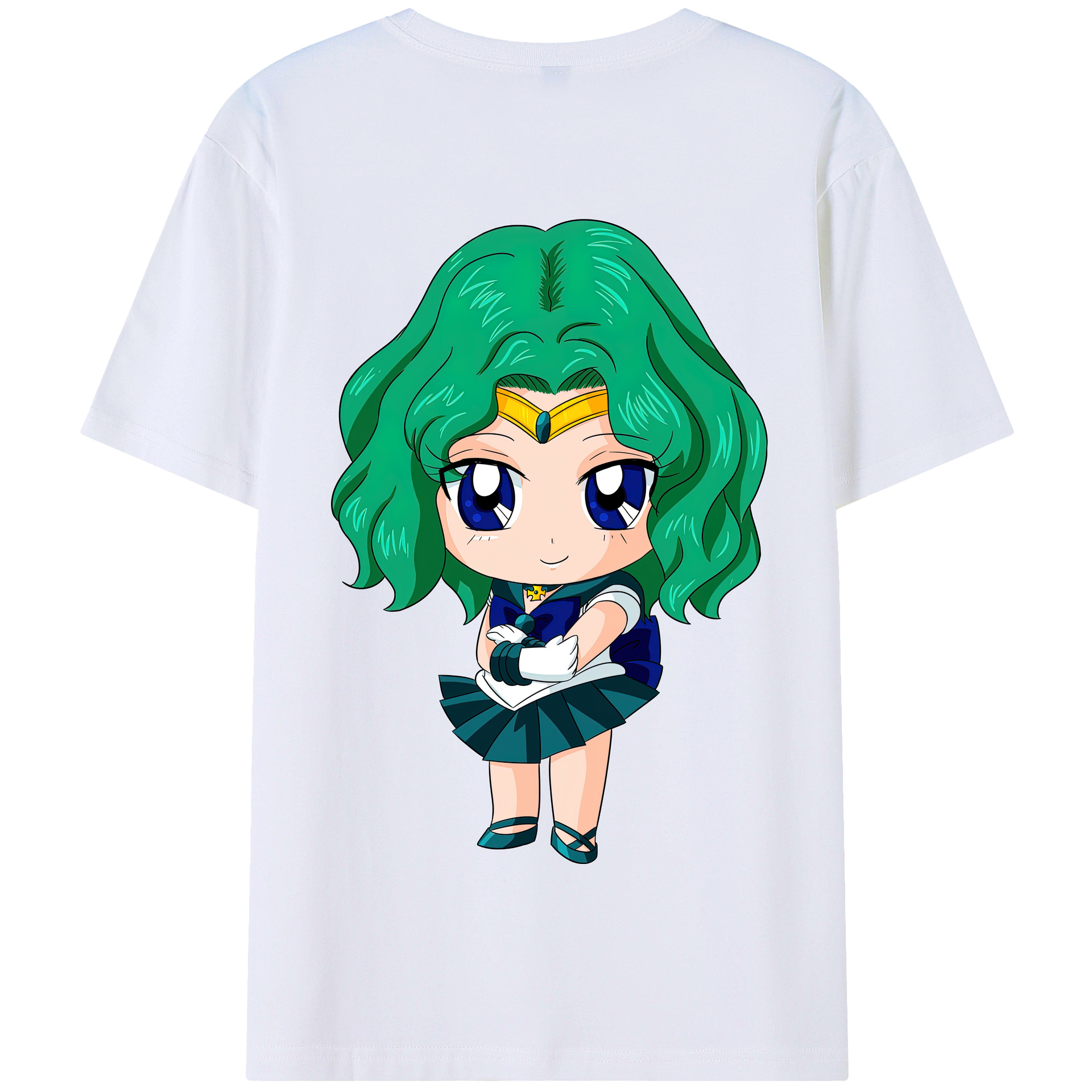 （画像用） 美少女戦士セーラームーン 海王 みちる（かいおう みちる） Sailor Moon Kaiou Michiru 綿100％半袖Tシャツ（背面プリント）
