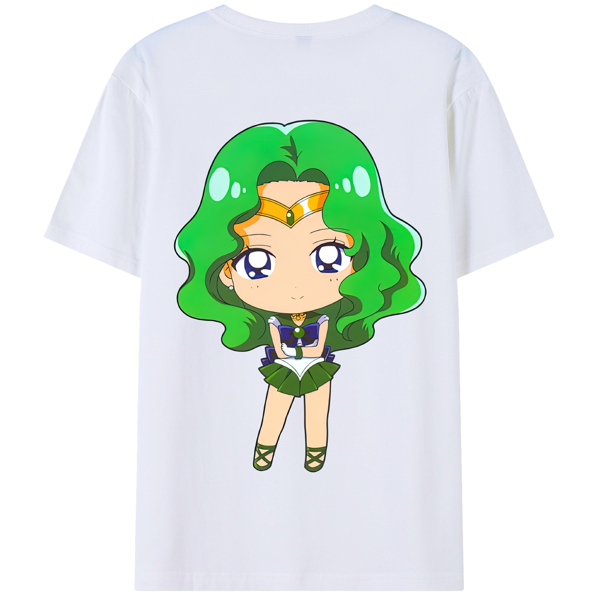 （画像用） 美少女戦士セーラームーン 海王 みちる（かいおう みちる） Sailor Moon Kaiou Michiru 綿100％半袖Tシャツ（背面プリント）