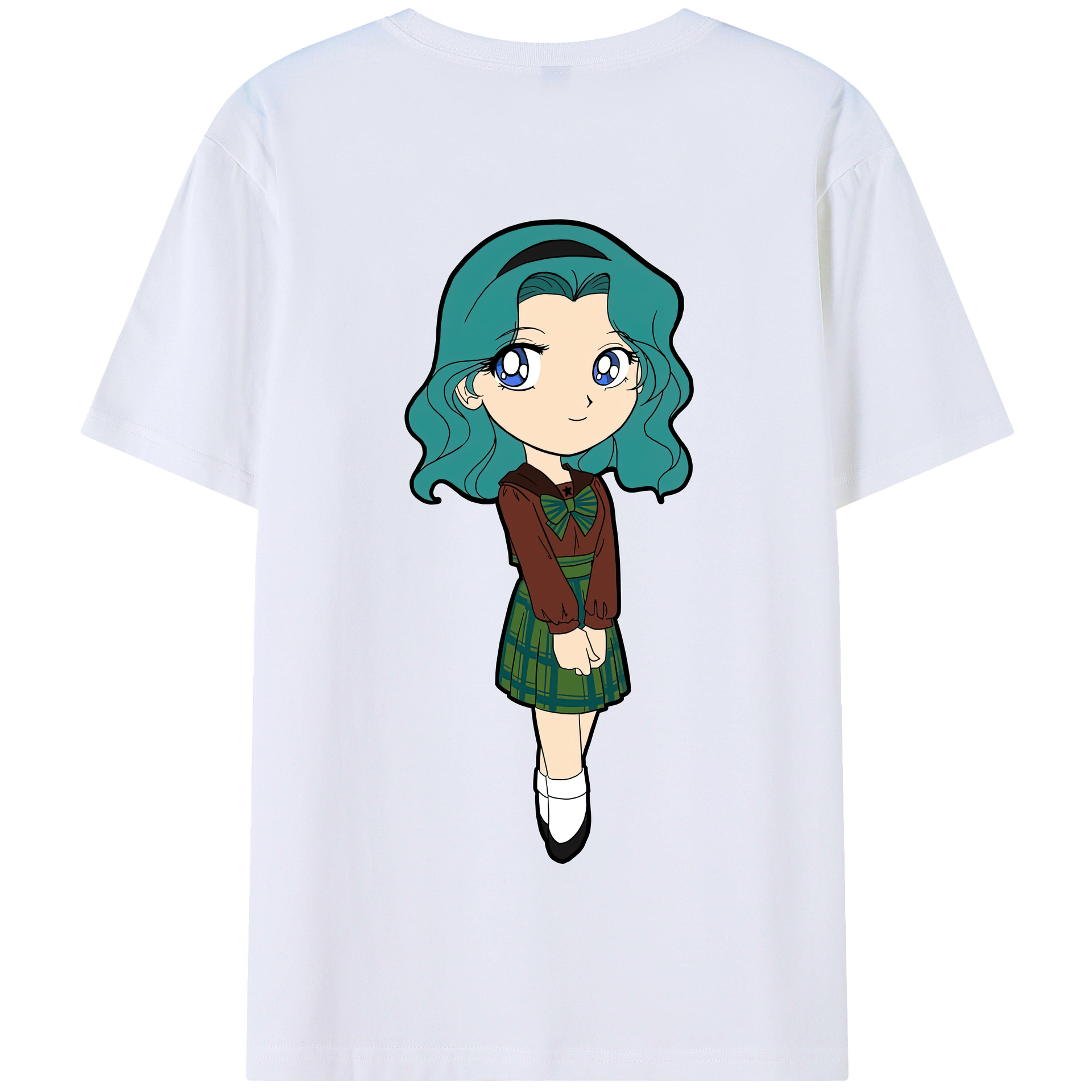 （画像用） 美少女戦士セーラームーン 海王 みちる（かいおう みちる） Sailor Moon Kaiou Michiru 綿100％半袖Tシャツ（背面プリント）