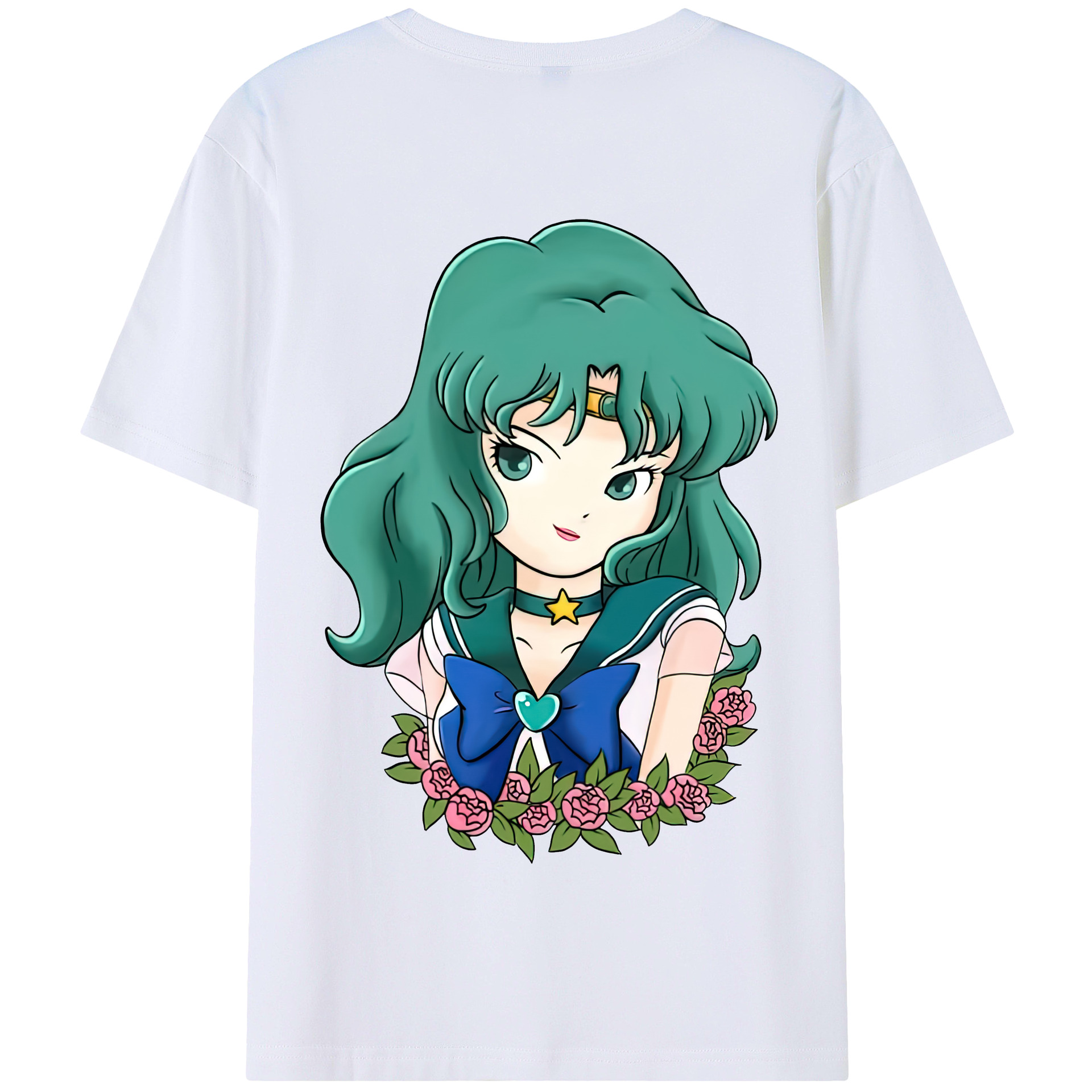 （画像用） 美少女戦士セーラームーン 海王 みちる（かいおう みちる） Sailor Moon Kaiou Michiru 綿100％半袖Tシャツ（背面プリント）