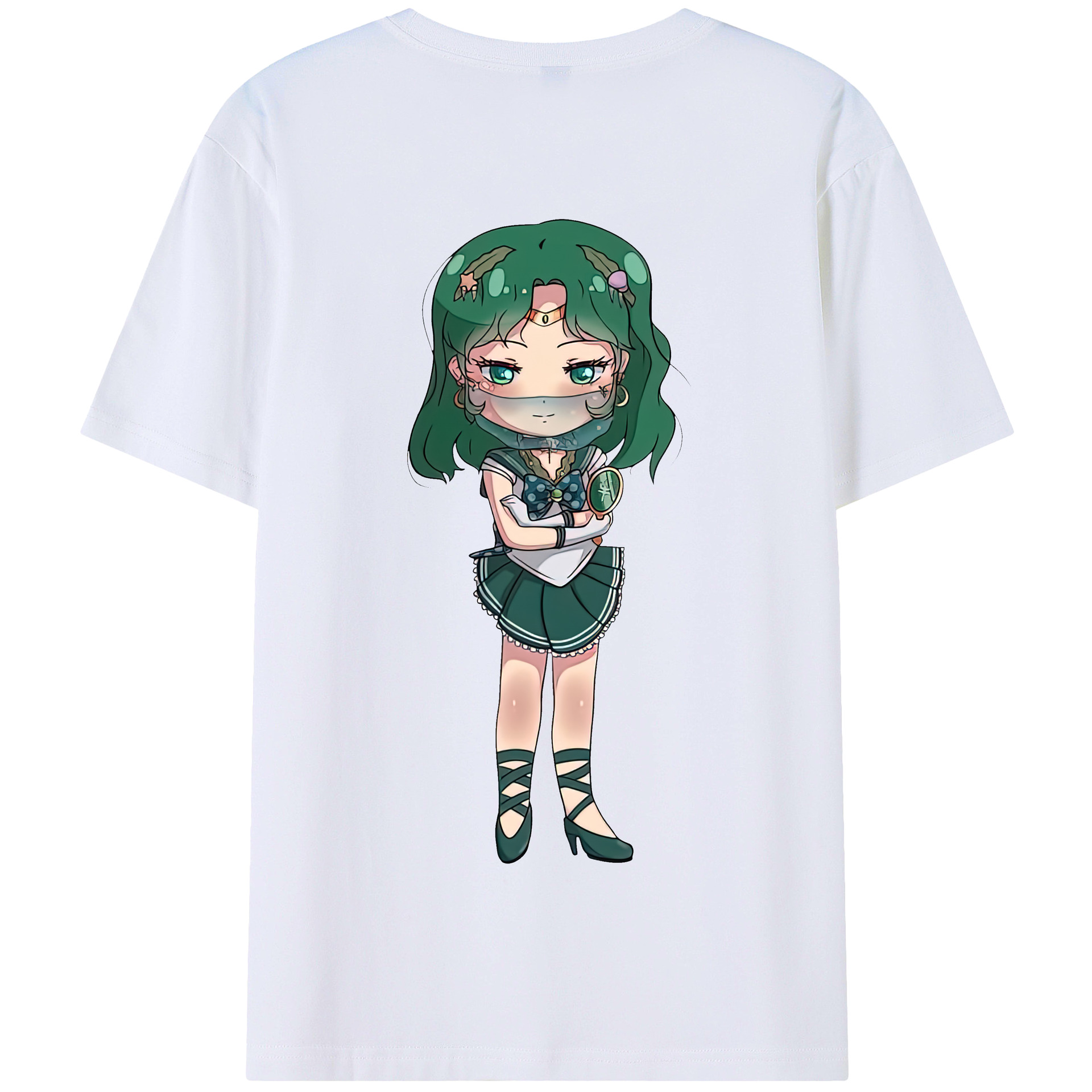 （画像用） 美少女戦士セーラームーン 海王 みちる（かいおう みちる） Sailor Moon Kaiou Michiru 綿100％半袖Tシャツ（背面プリント）