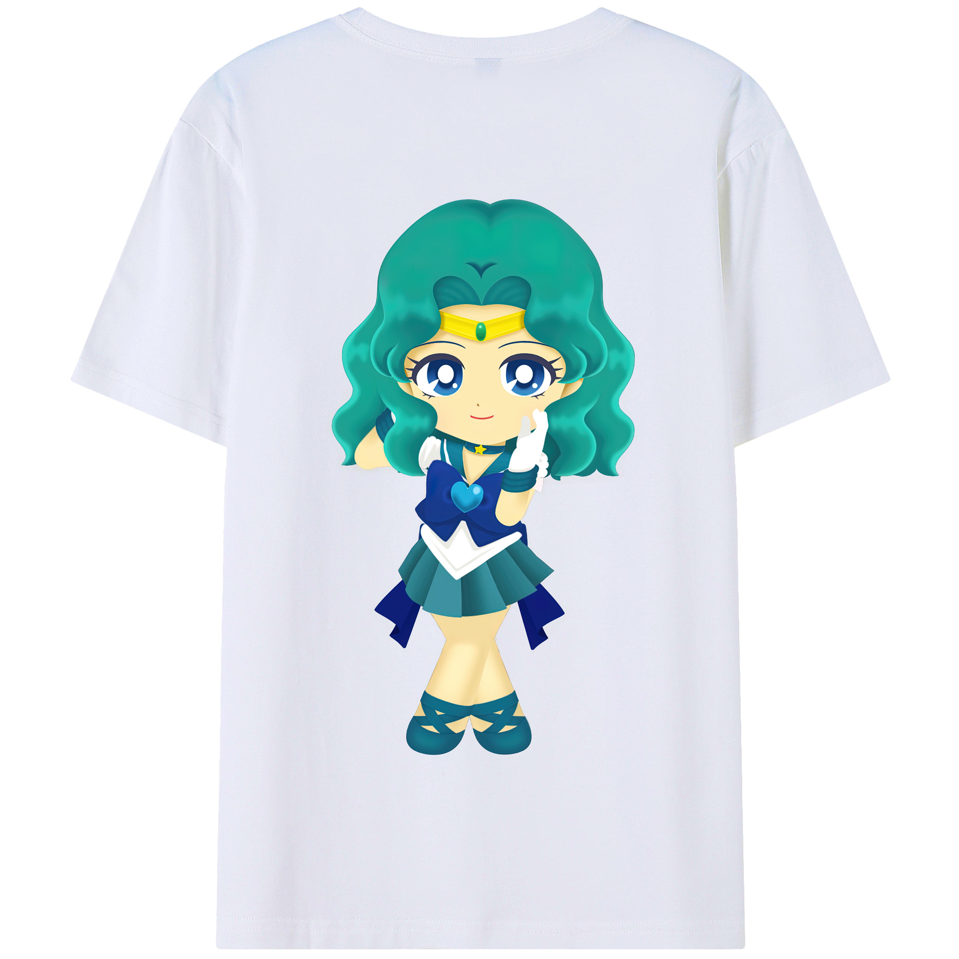 （画像用） 美少女戦士セーラームーン 海王 みちる（かいおう みちる） Sailor Moon Kaiou Michiru 綿100％半袖Tシャツ（背面プリント）