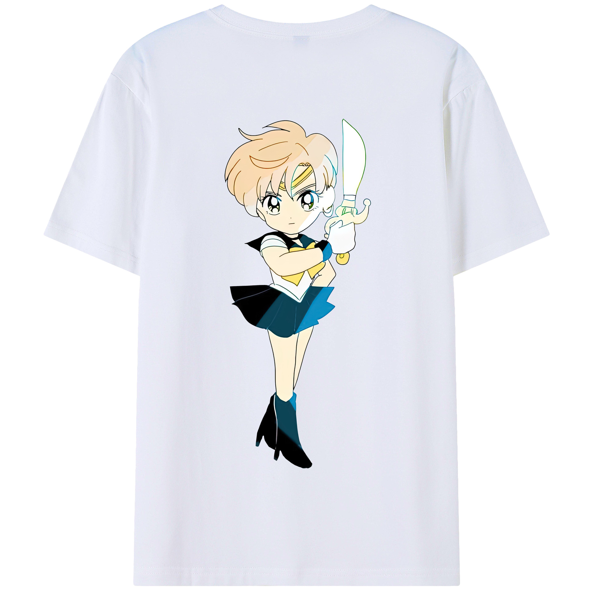 （画像用） 美少女戦士セーラームーン 天王はるか Sailor Moon Tenoh Haruka 綿100％半袖Tシャツ（背面プリント）