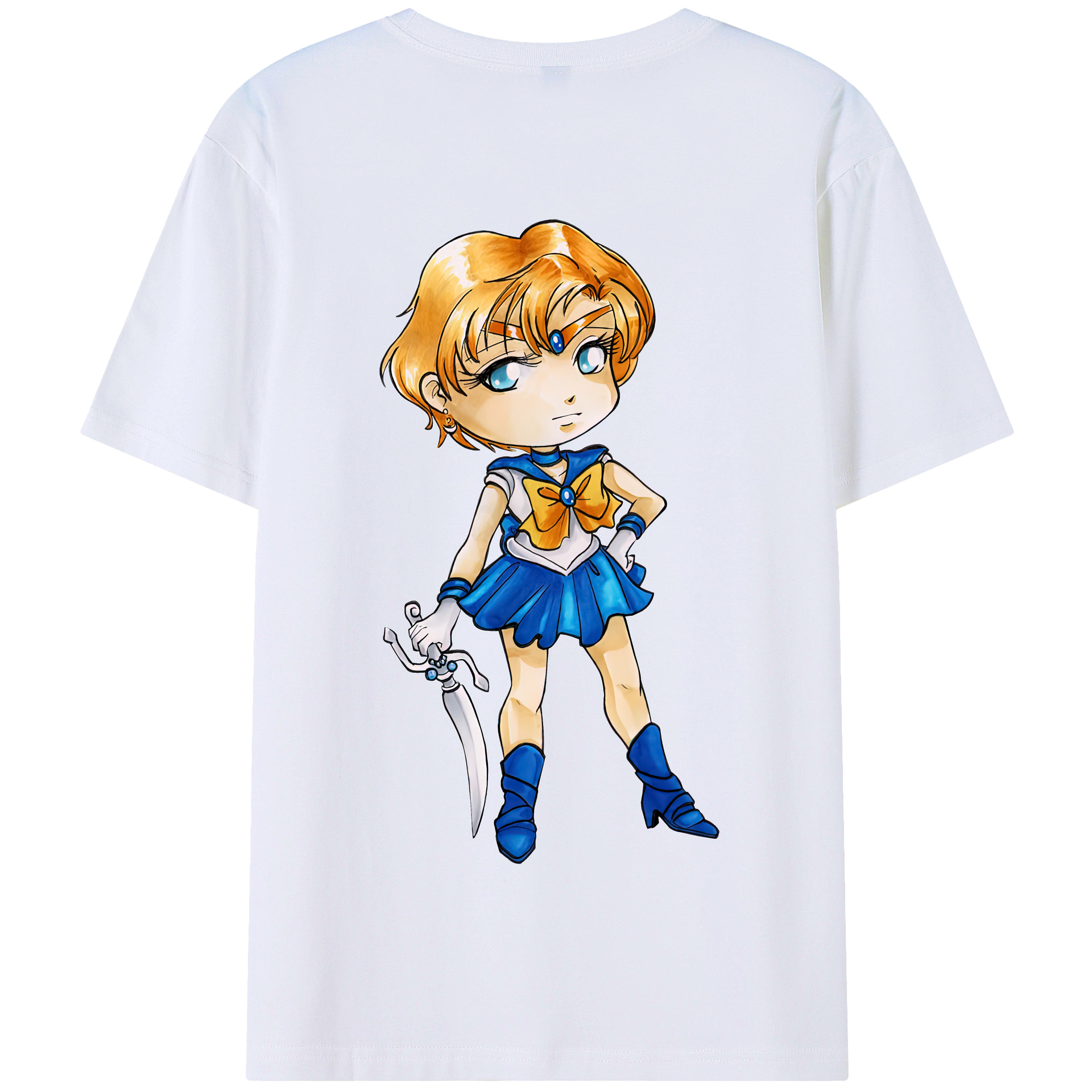 （画像用） 美少女戦士セーラームーン 天王はるか Sailor Moon Tenoh Haruka 綿100％半袖Tシャツ（背面プリント）
