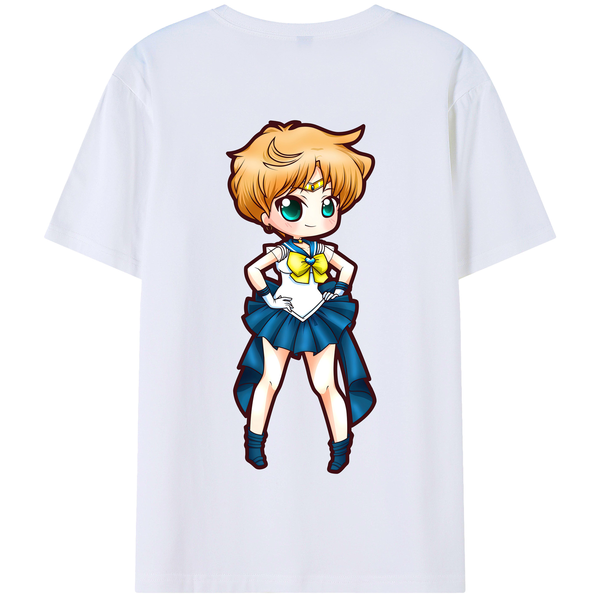 （画像用） 美少女戦士セーラームーン 天王はるか Sailor Moon Tenoh Haruka 綿100％半袖Tシャツ（背面プリント）